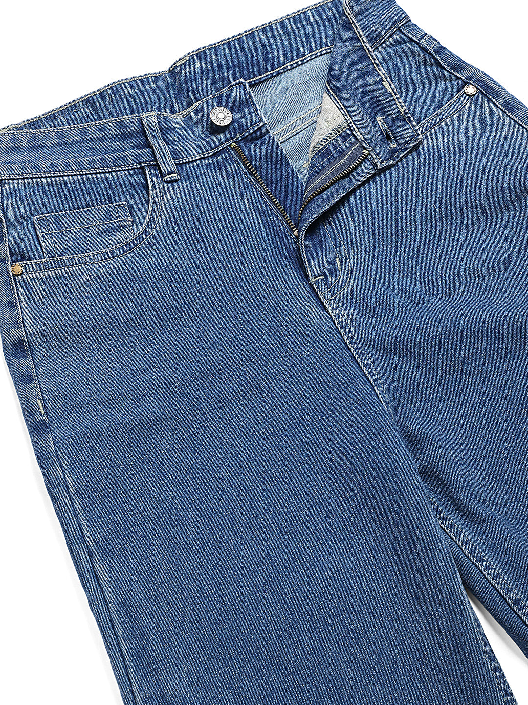 PUELLA Women Blue Side-Snap High-Rise Wide-Leg Jeans