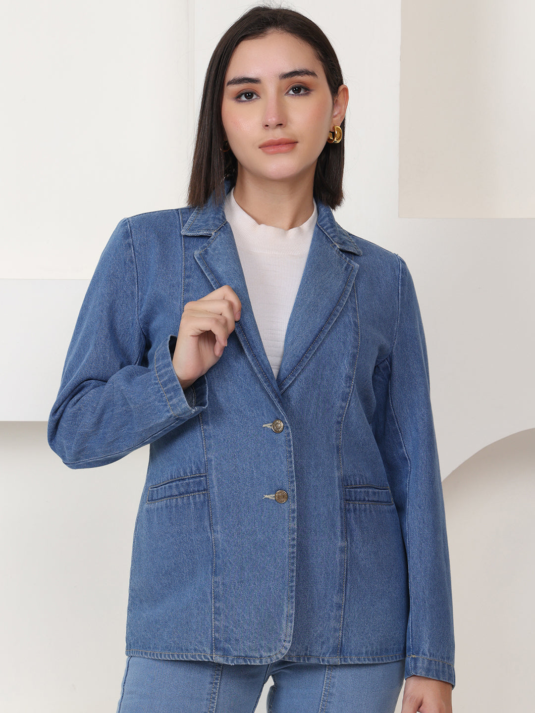 PUELLA Pure Cotton Single-Breasted Blazers