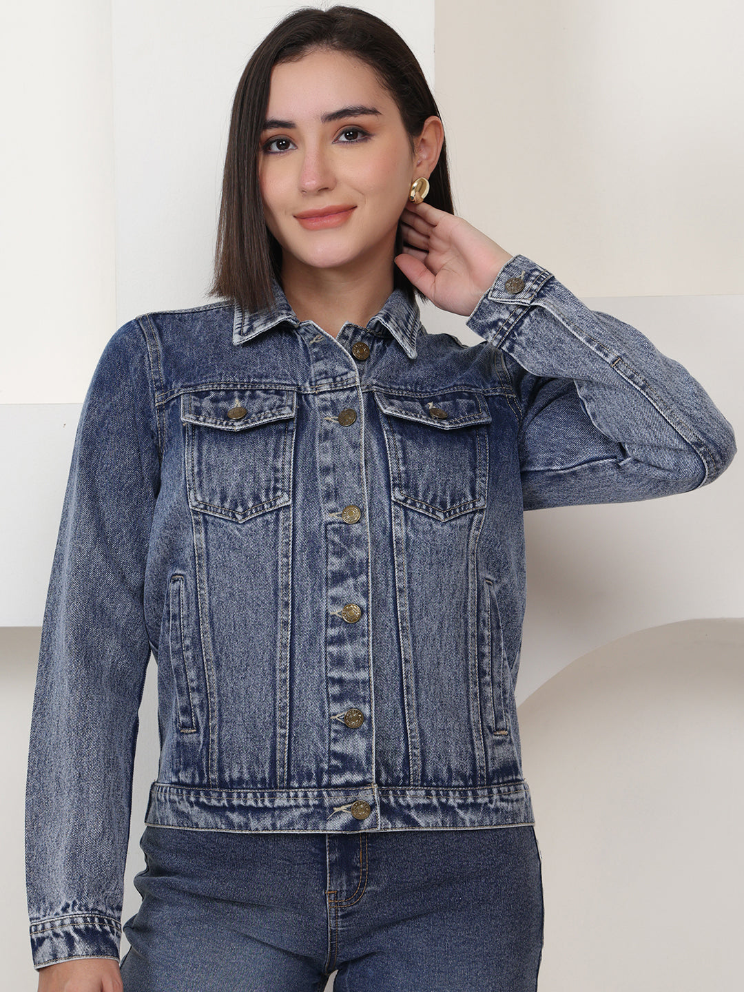 PUELLA Essential Light Blue Regular-Fit Denim Jacket