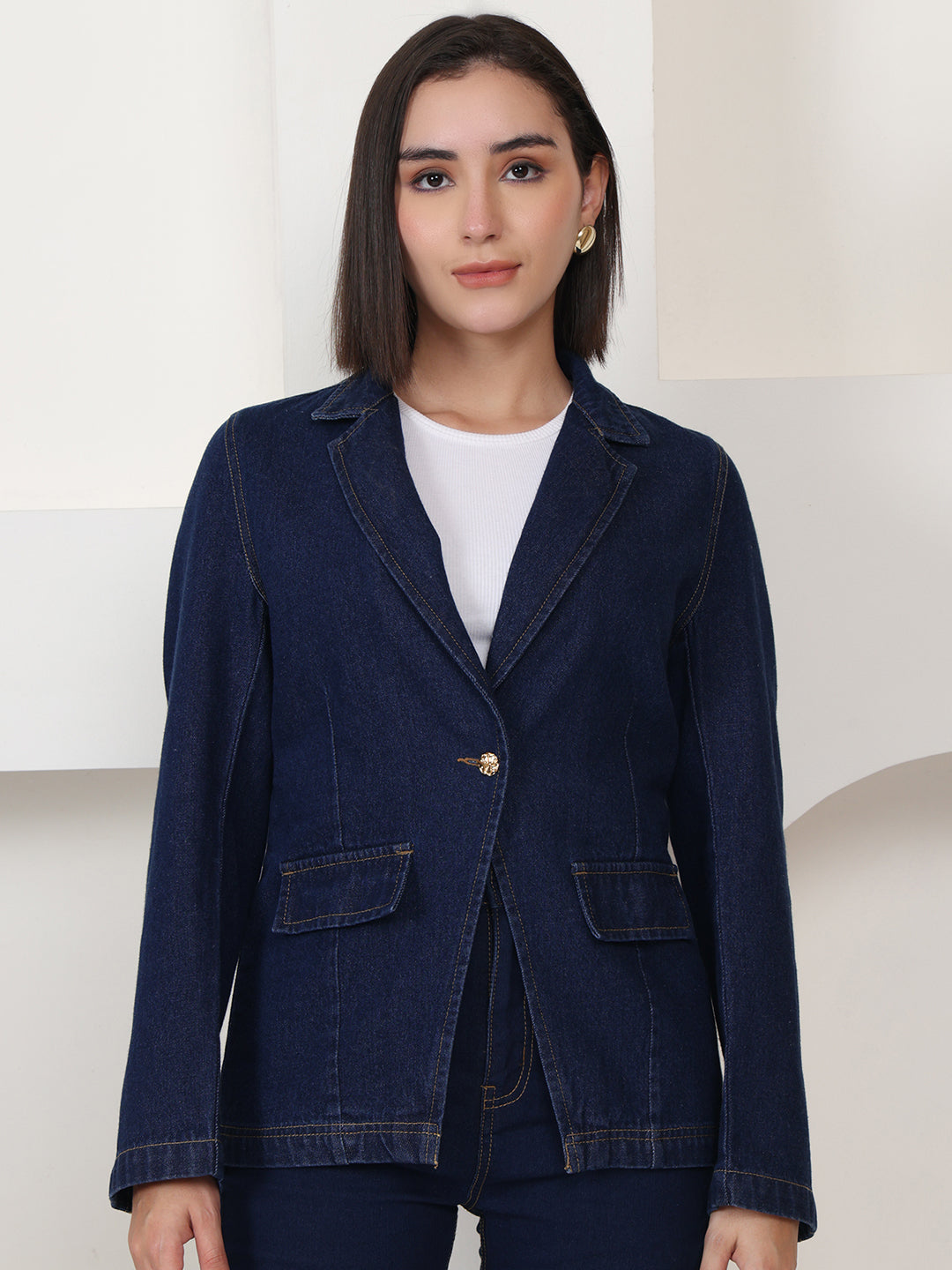 PUELLA Dark Blue Denim Blazer