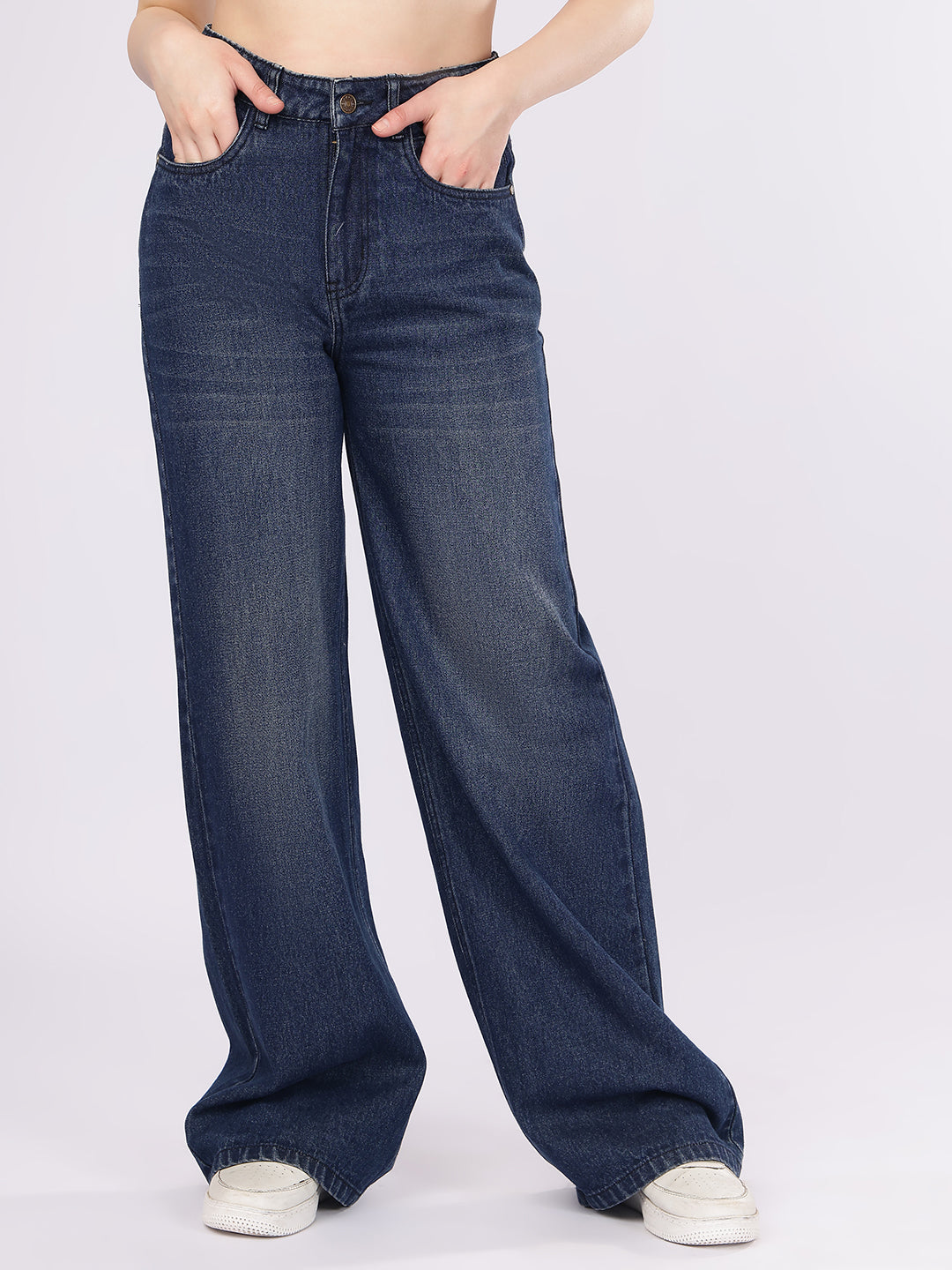 Women’s Dark Blue Baggy Fit Denim Jeans