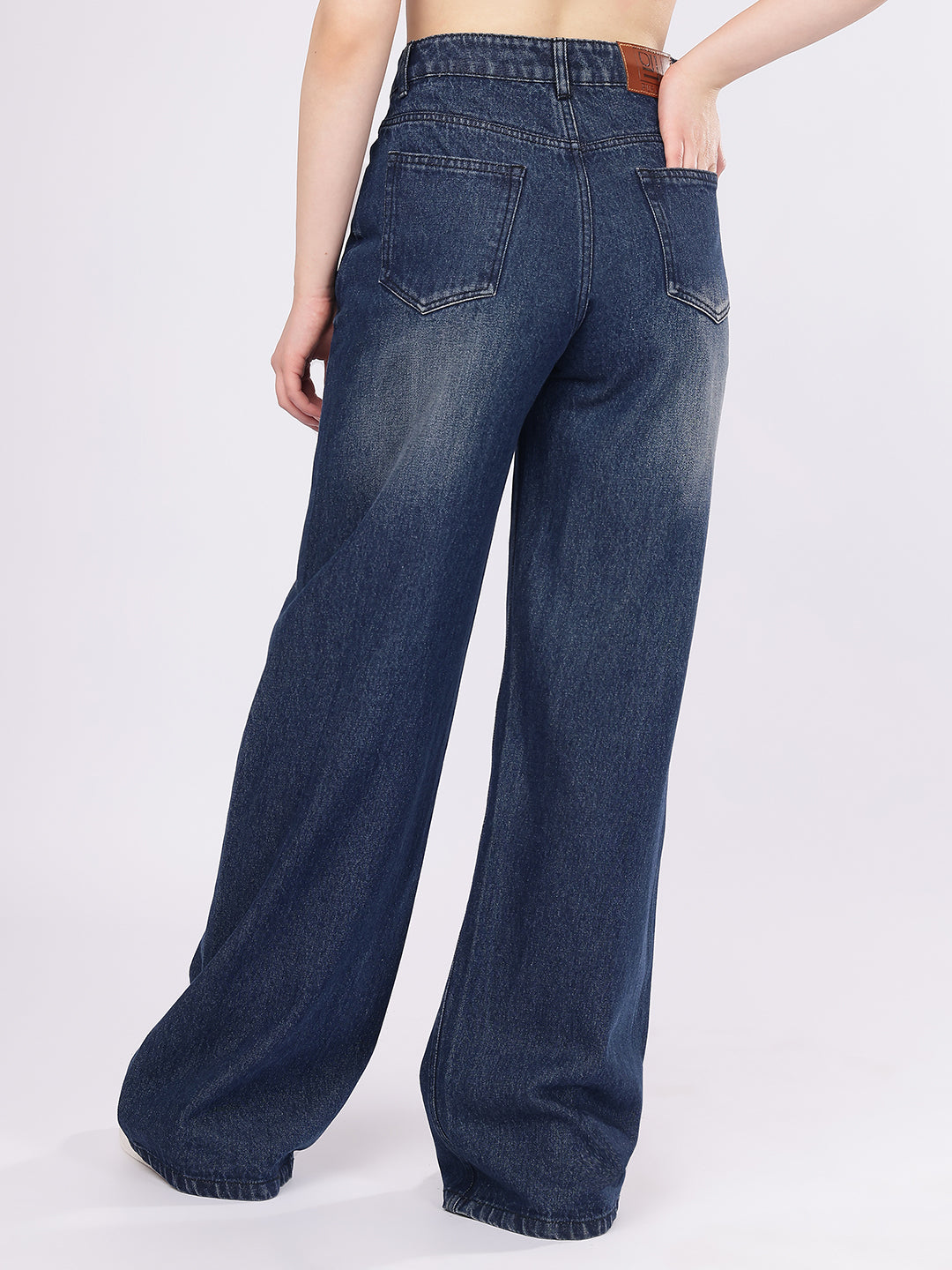 Women’s Dark Blue Baggy Fit Denim Jeans