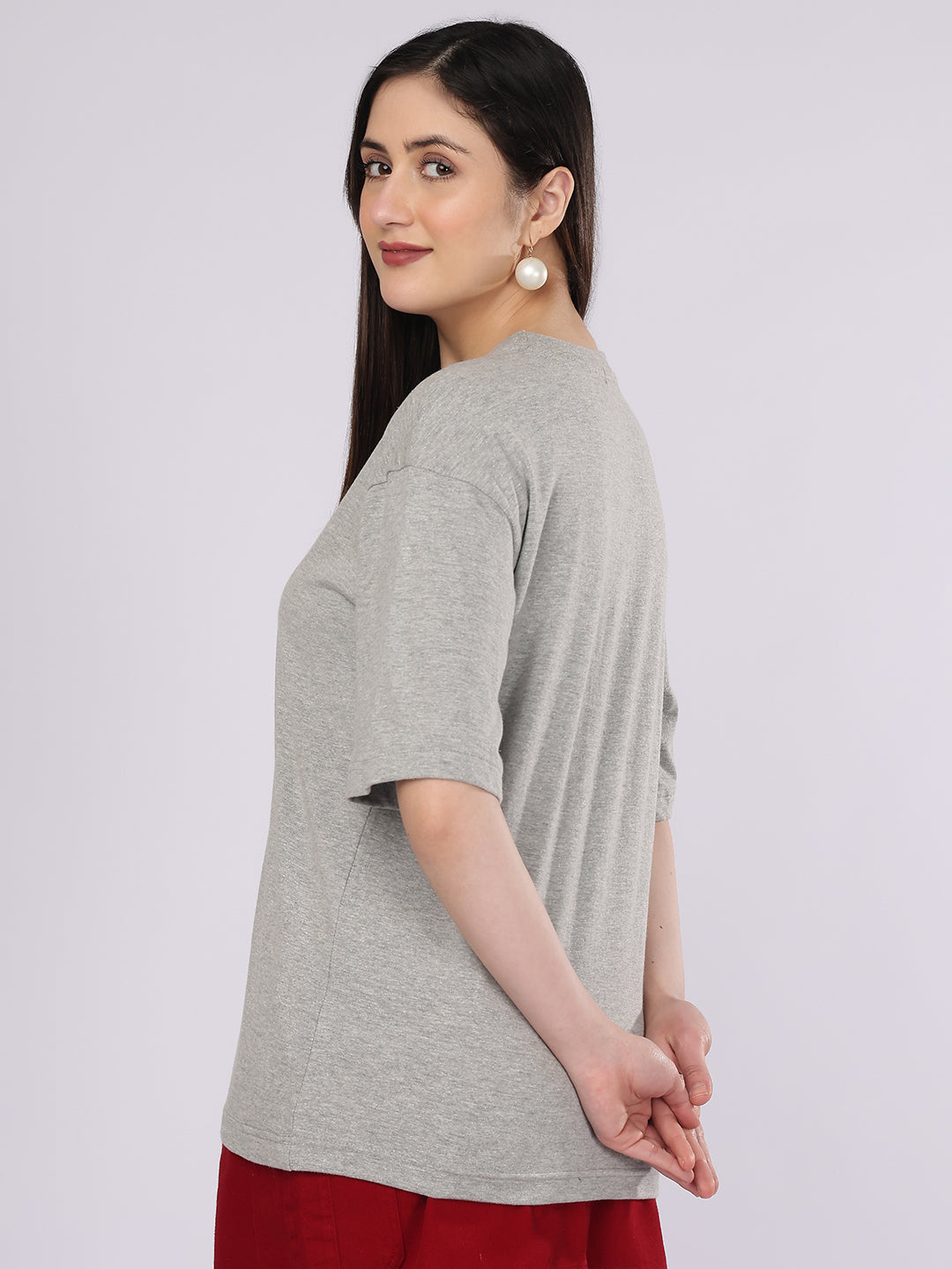 Dozer “Talk Less” Printed Grey Oversized T-Shirt
