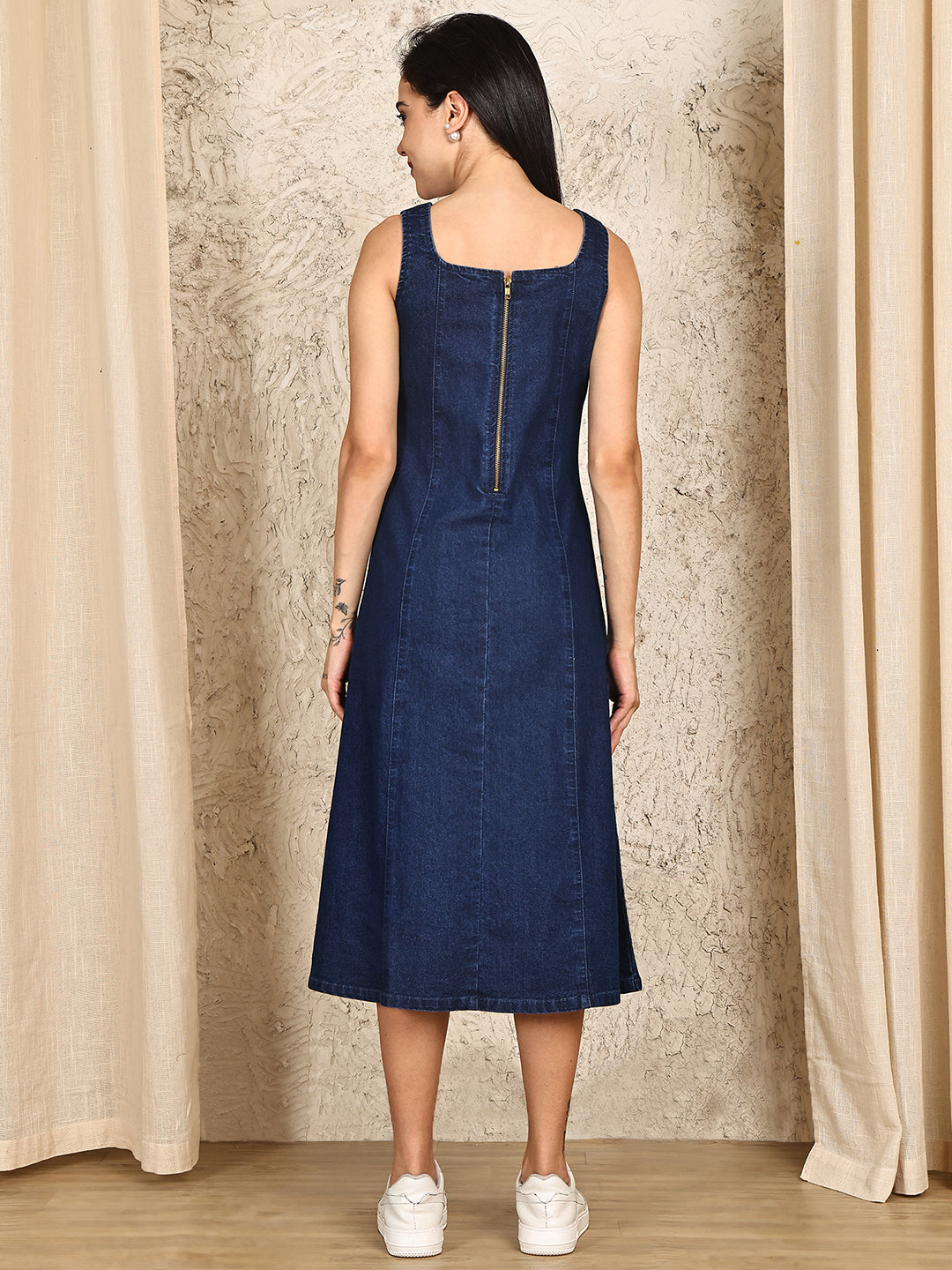 denim dress with vest Long Fitted Denim Dress Jacket Portblue – Broadway in Stanley