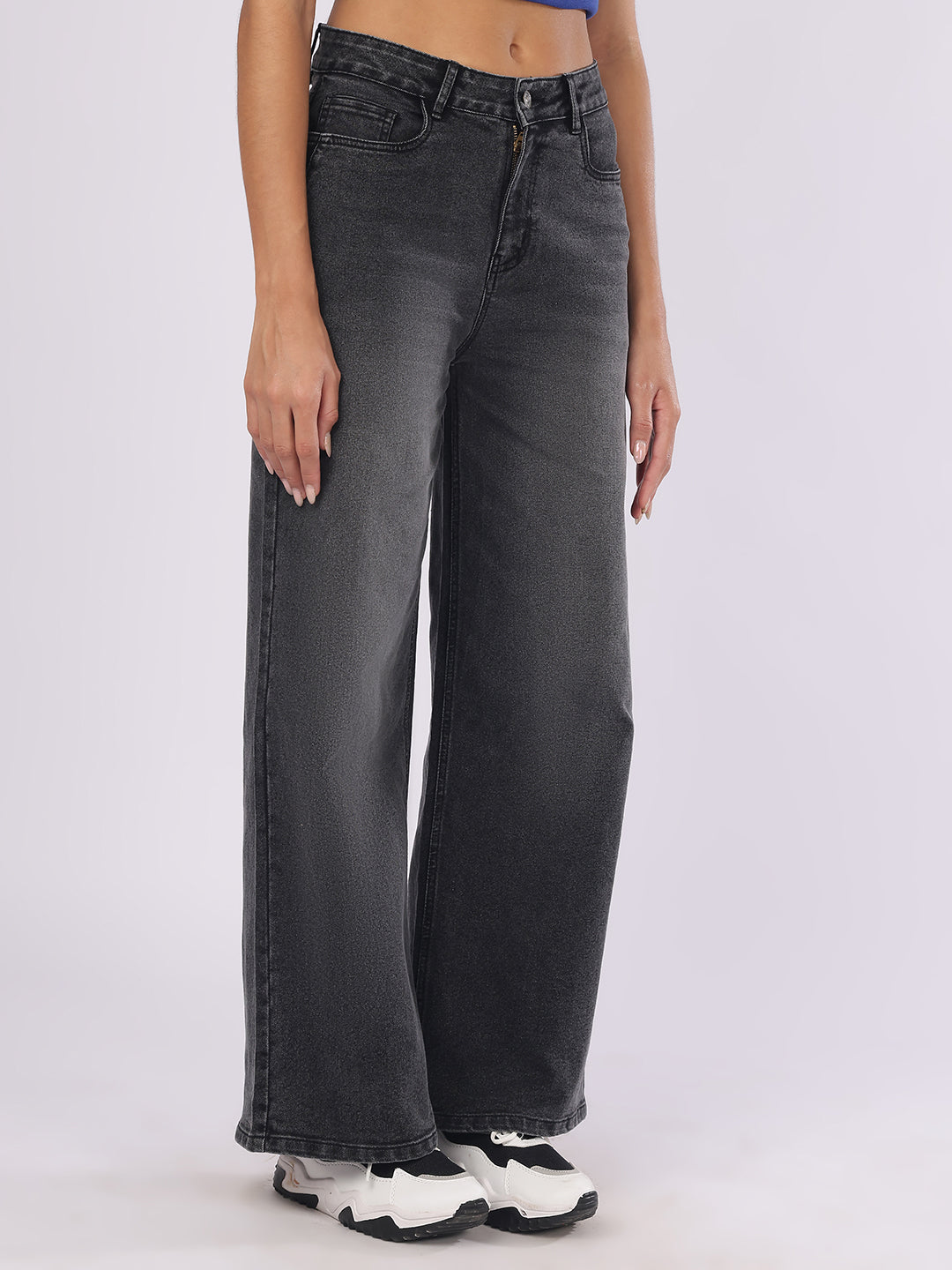 Women’s Dark Grey Straight Fit Denim Jeans