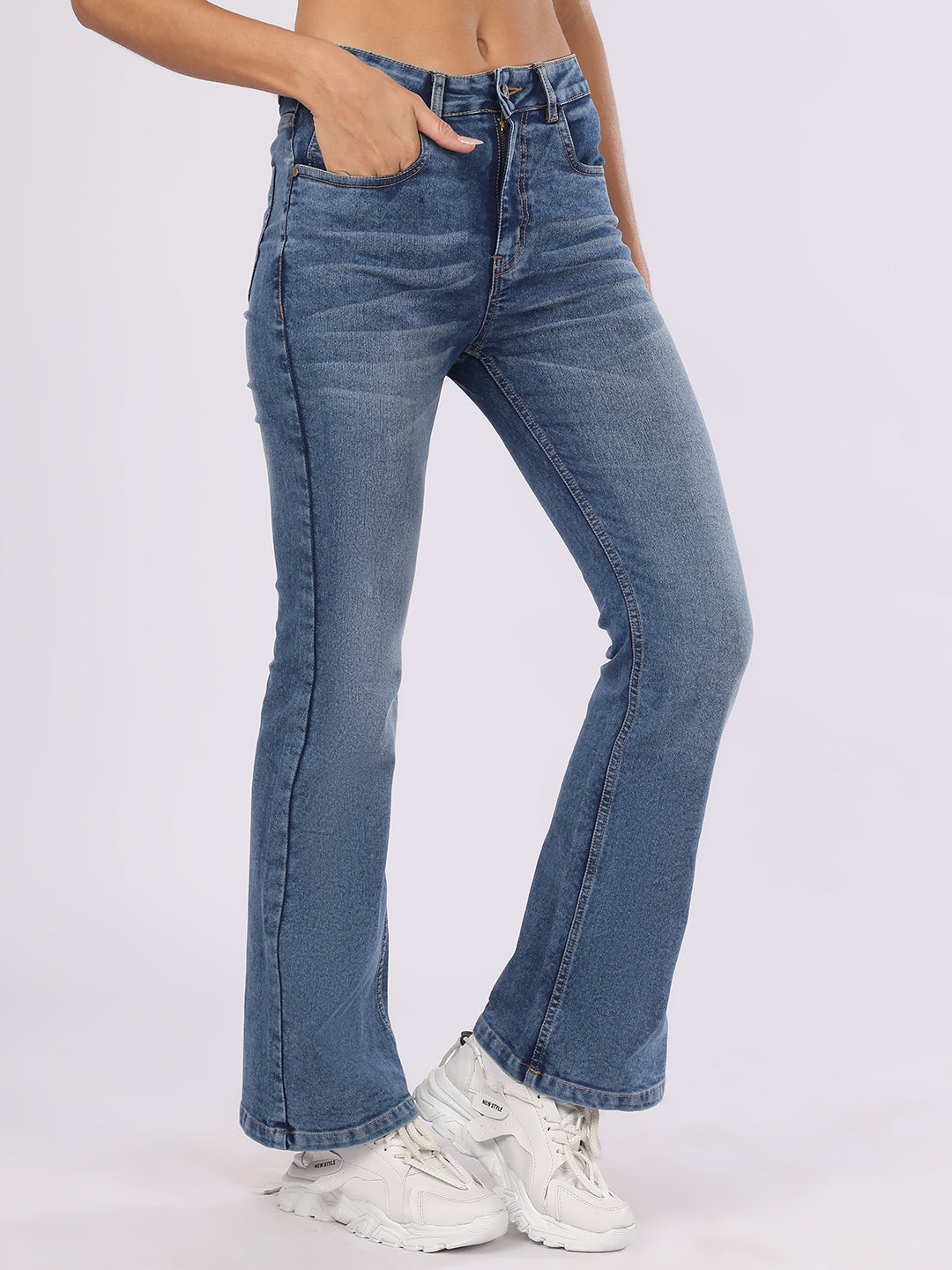 Women’s Blue Boot-Cut Denim Jeans