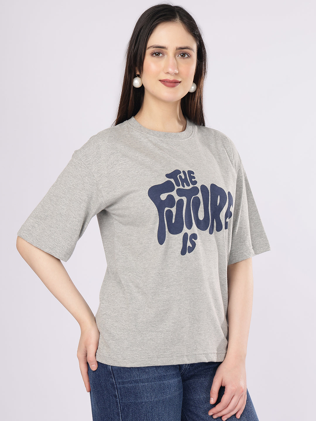 Dozer by Puella “The Future Is” Typography Grey T-Shirt