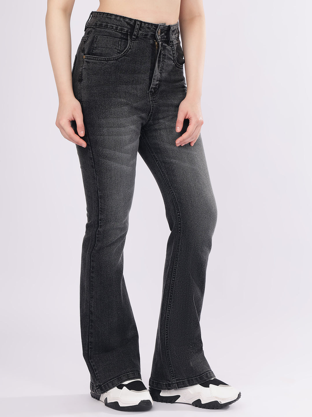Women’s Dark Grey Boot-Cut Denim Jeans