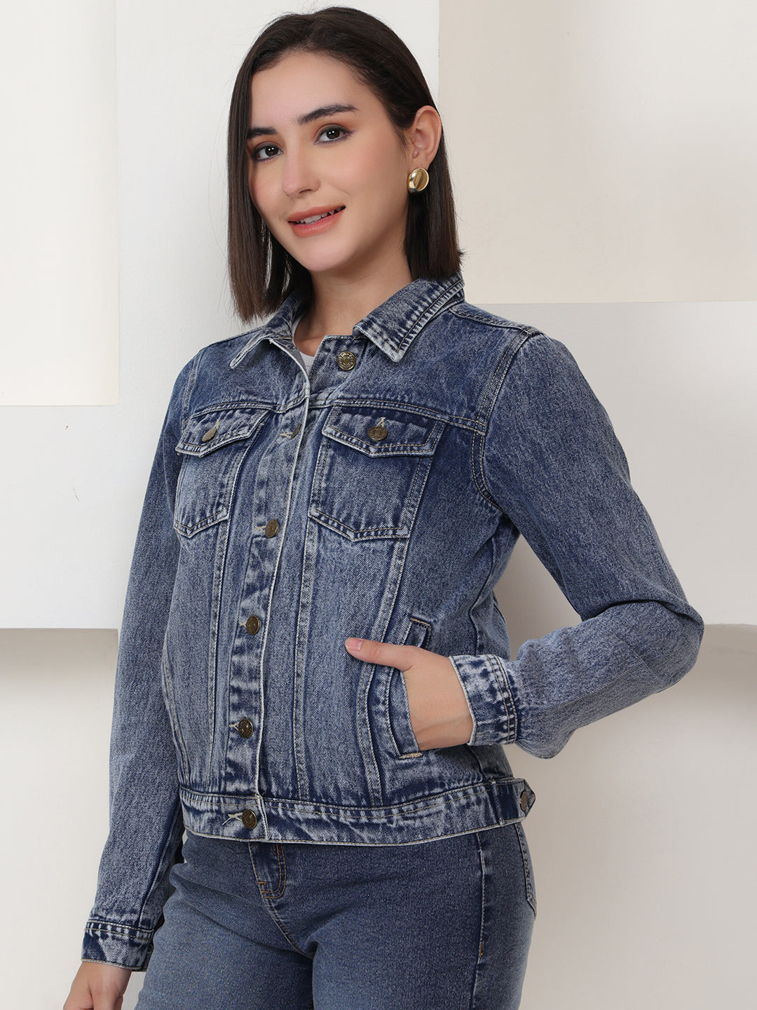 PUELLA Essential Light Blue Regular-Fit Denim Jacket