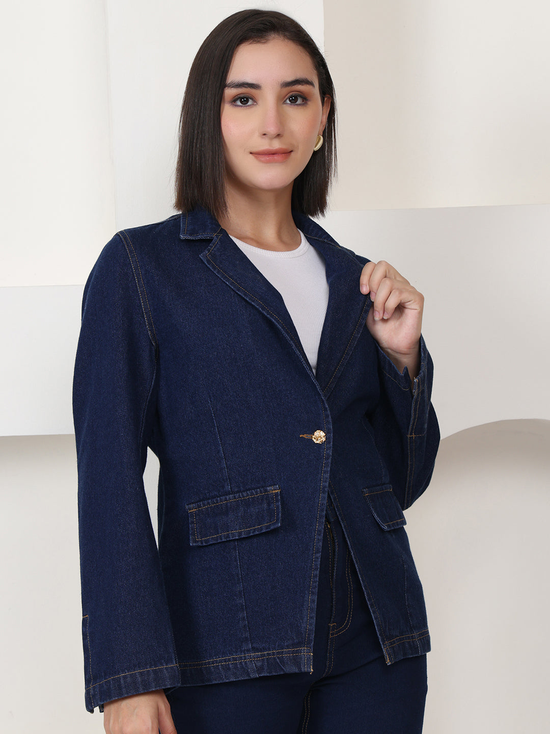 PUELLA Dark Blue Denim Blazer