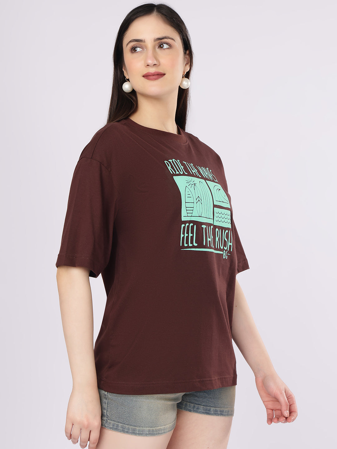 Dozer “Ride The Waves” Surfing Graphic Brown T-Shirt