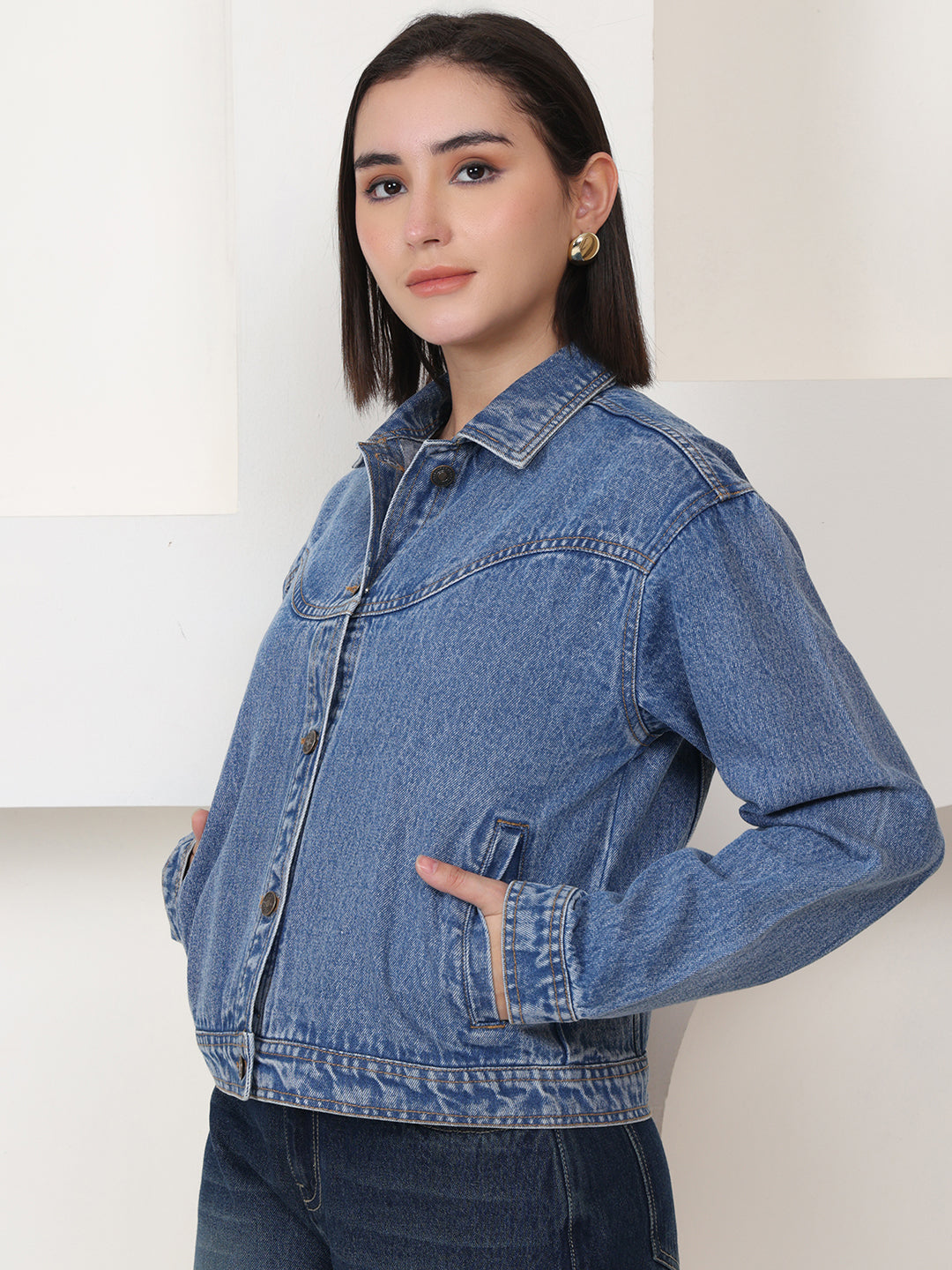 PUELLA Everyday Blue Casual Wear Denim Jacket