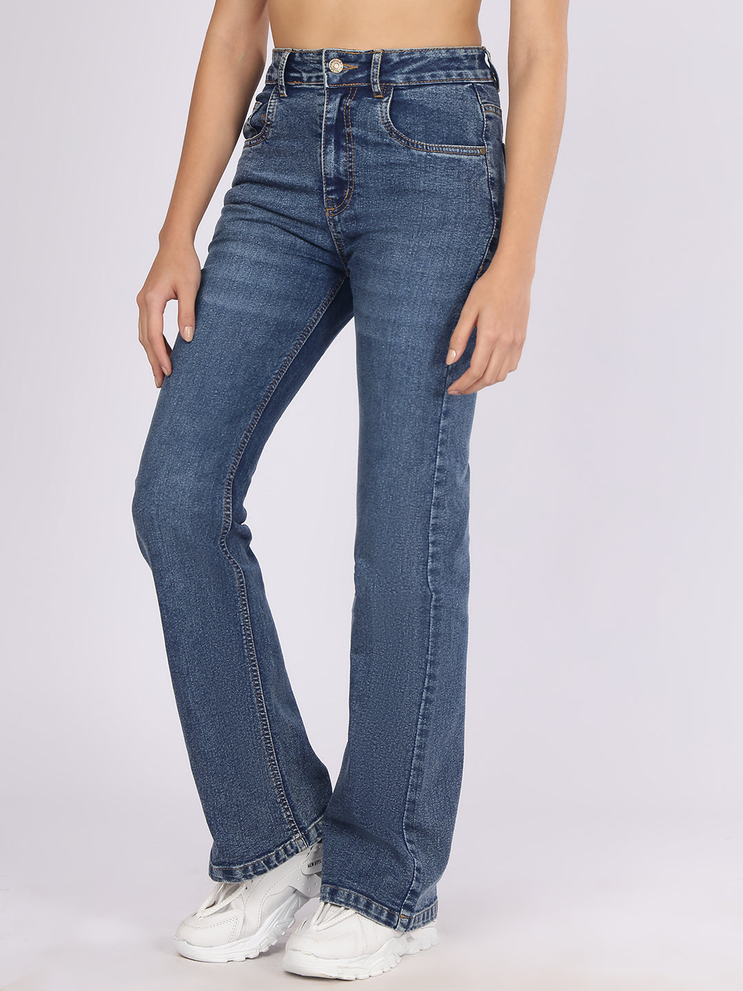 Women’s Mid Blue Boot-Cut Denim Jeans