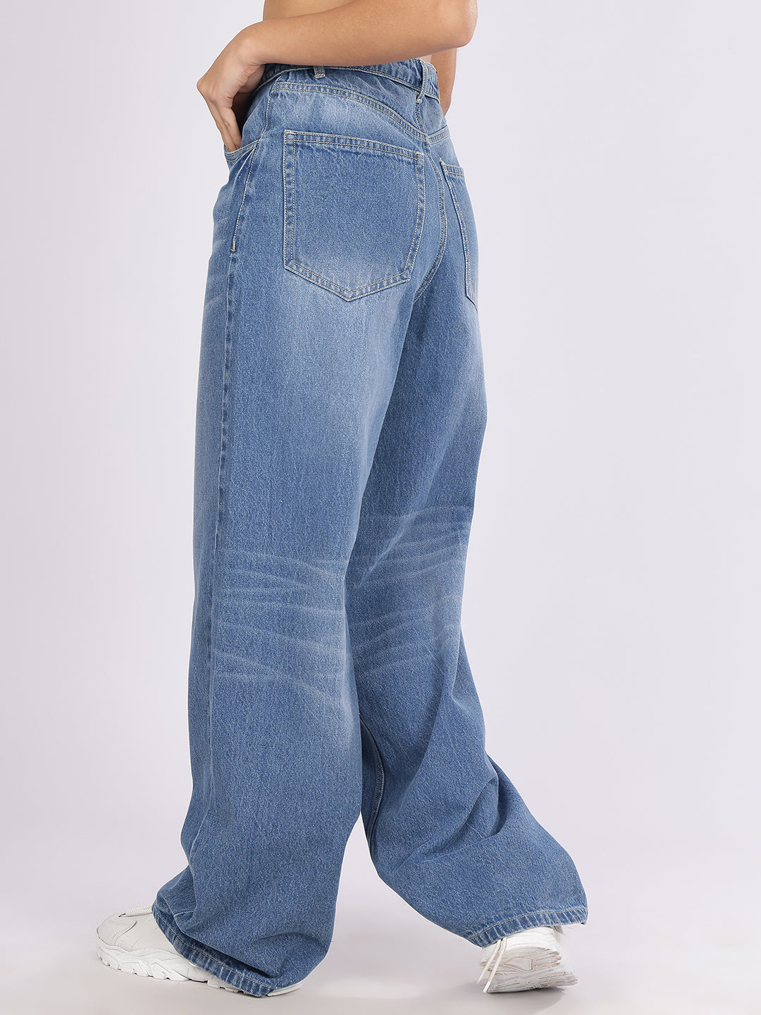 Women’s Blue High-Rise Loose Fit Denim Jeans