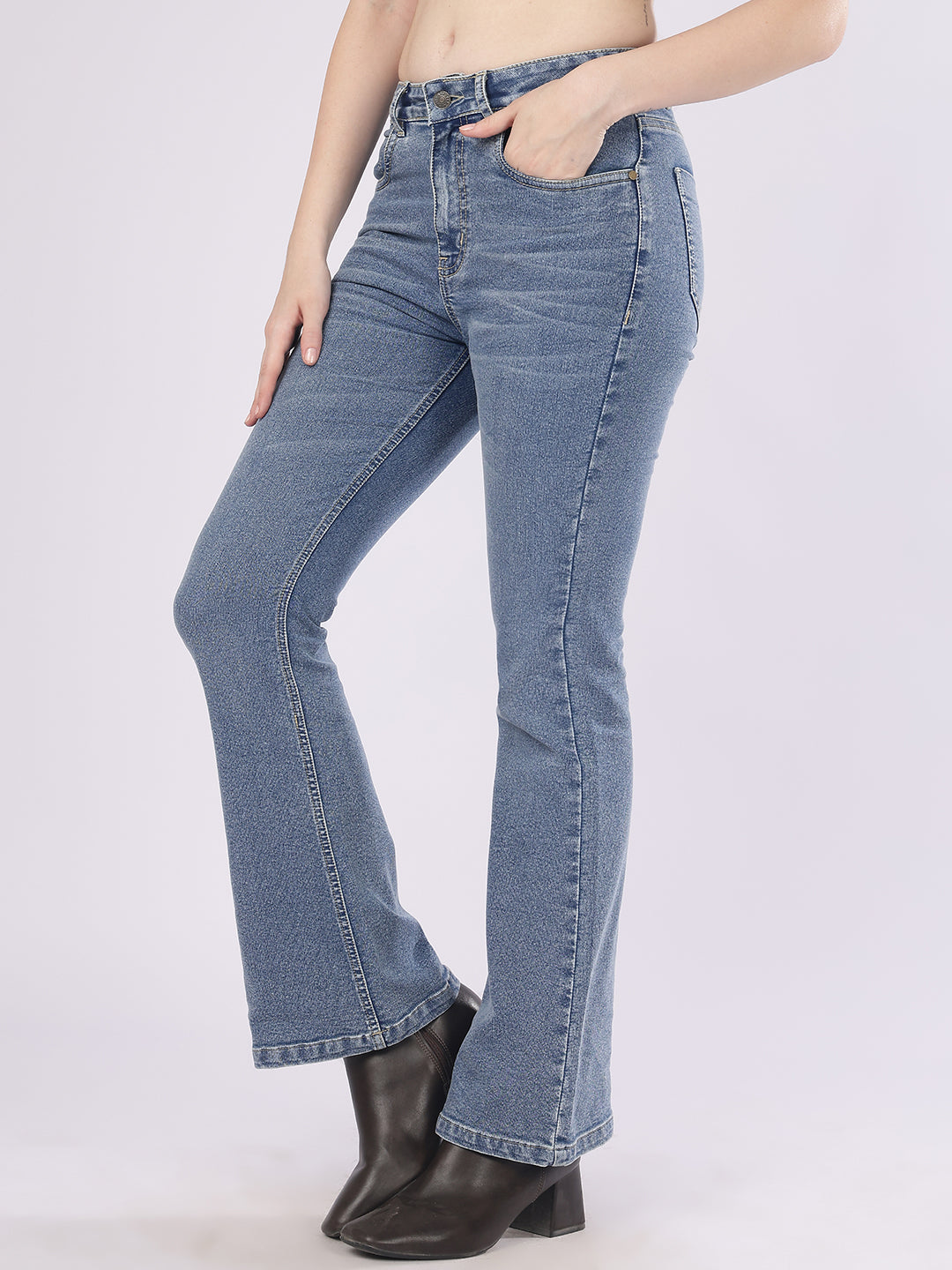 Women’s Blue Boot-Cut Denim Jeans