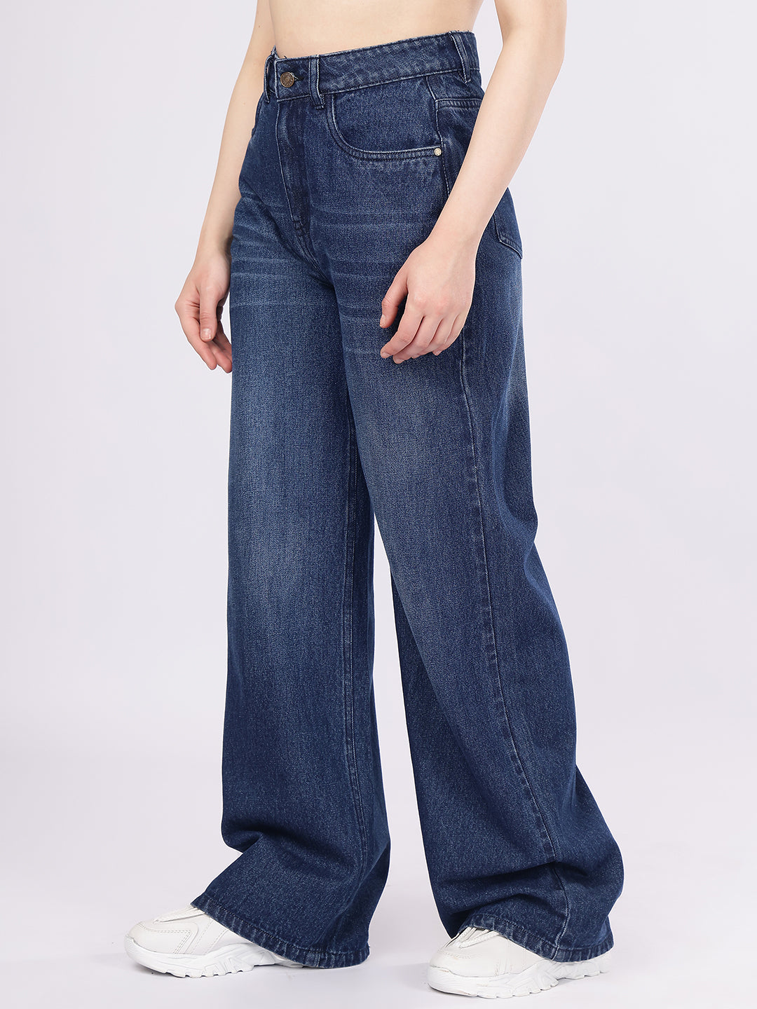 Women’s Dark Blue Baggy Fit Denim Jeans