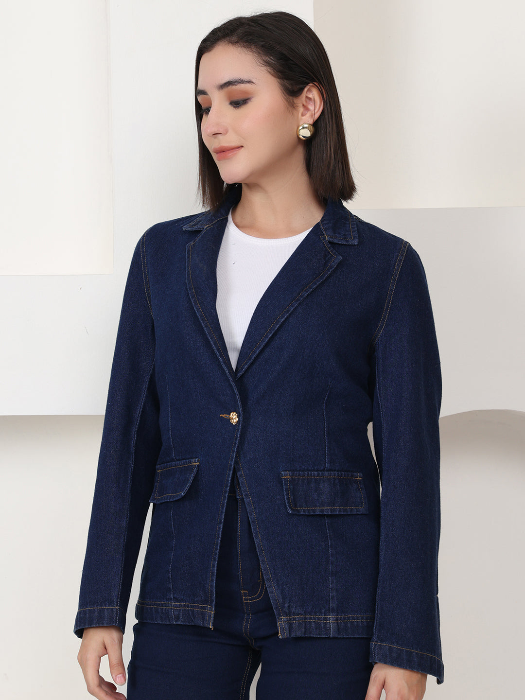 PUELLA Dark Blue Denim Blazer