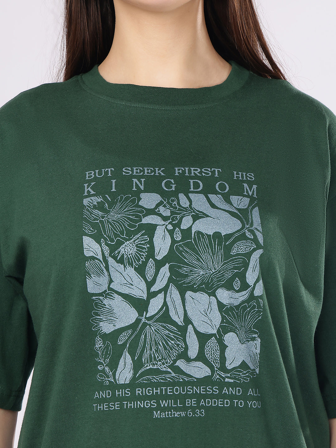 Dozer “Seek First” Botanical Print Green T-Shirt