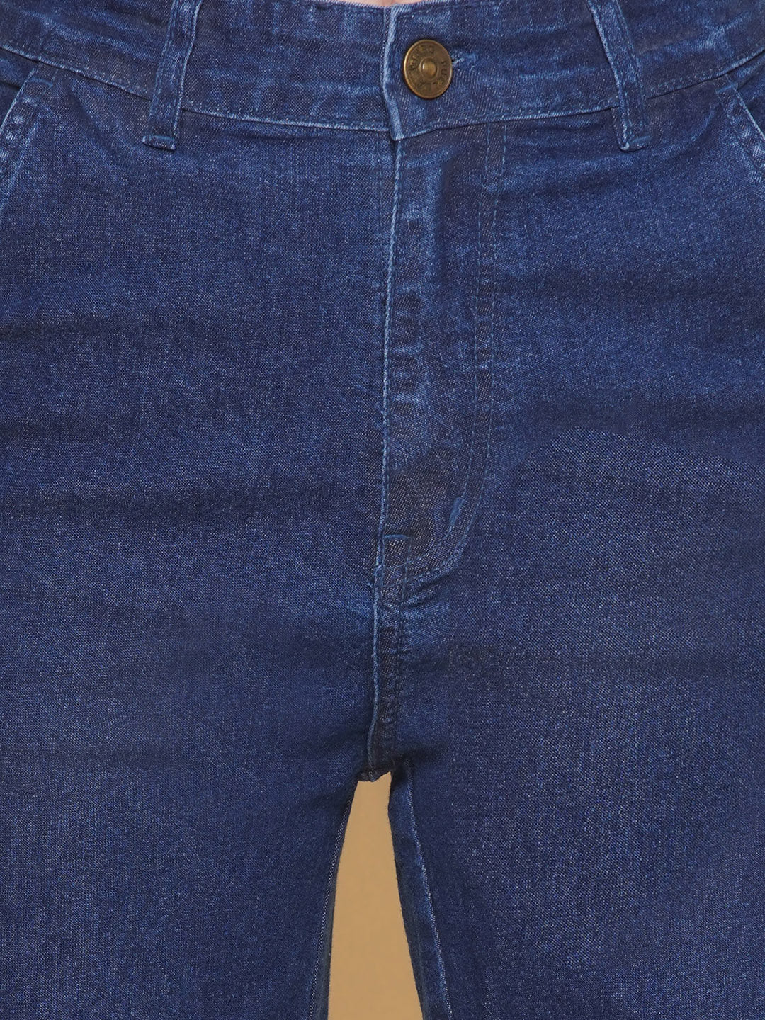 PUELLA Women’s Cargo Straight Fit Mid Rise Jeans – Dark Blue