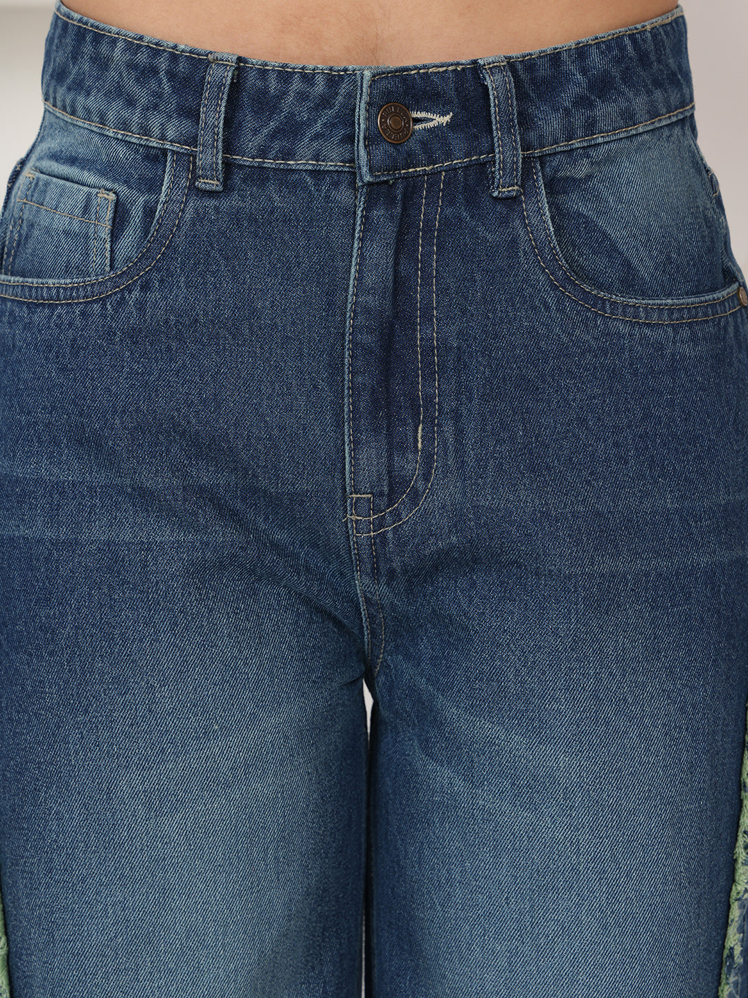 PUELLA Women Dark Blue Light-Fade High-Rise Baggy Jeans