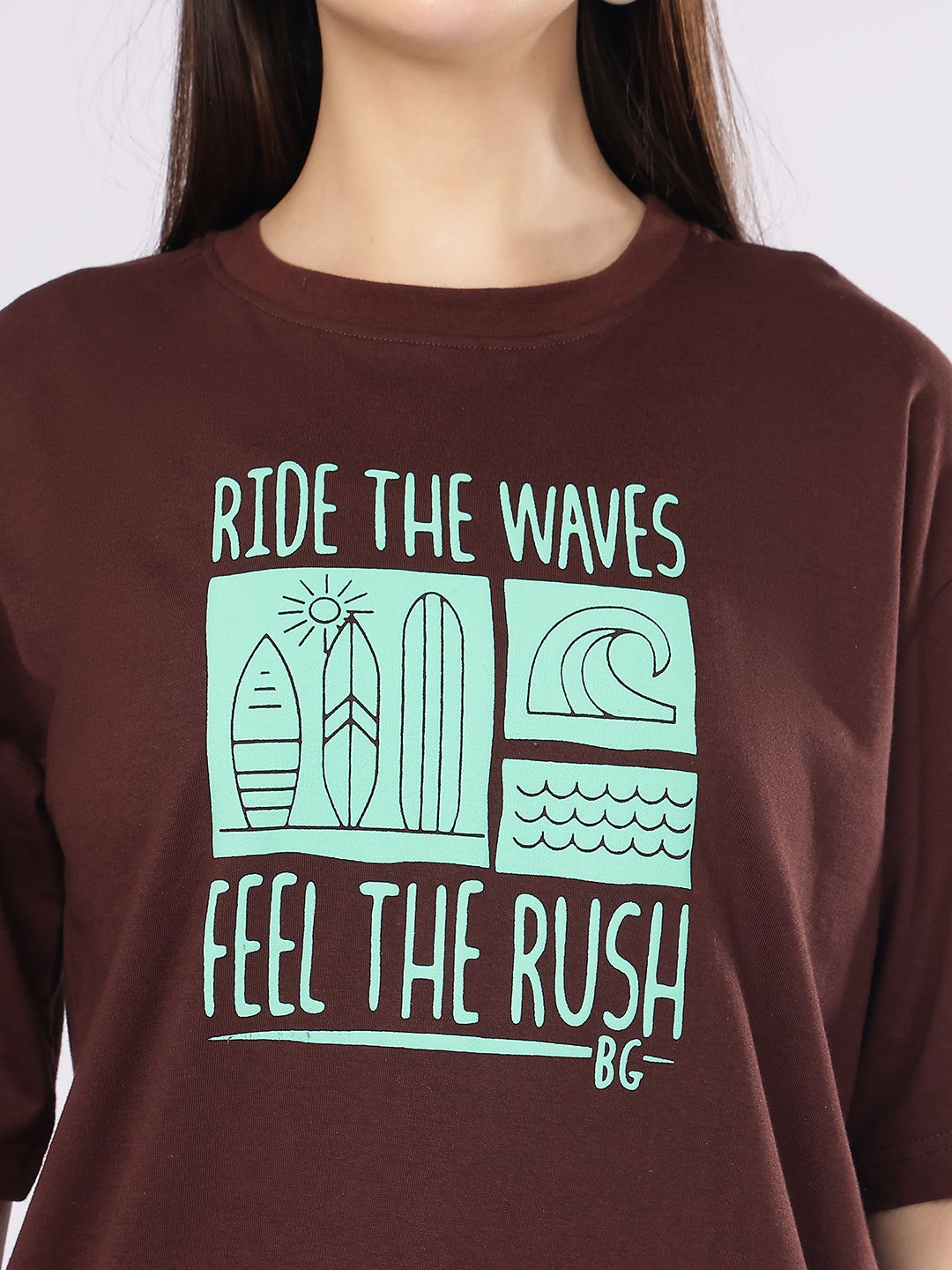 Dozer “Ride The Waves” Surfing Graphic Brown T-Shirt