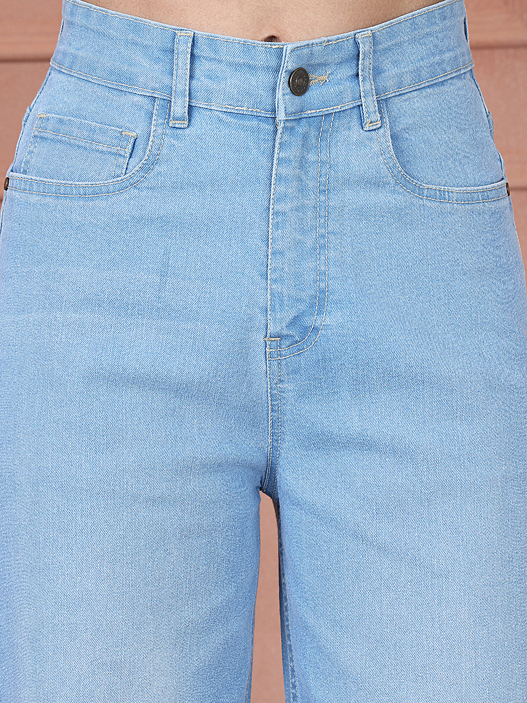 PUELLA Women Light Blue High-Rise Wide-Leg Jeans