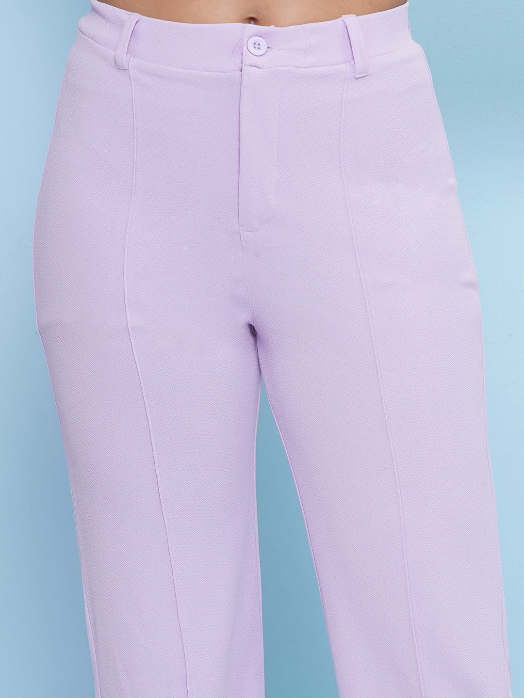PUELLA Women Purple High-Rise Straight Fit Trousers