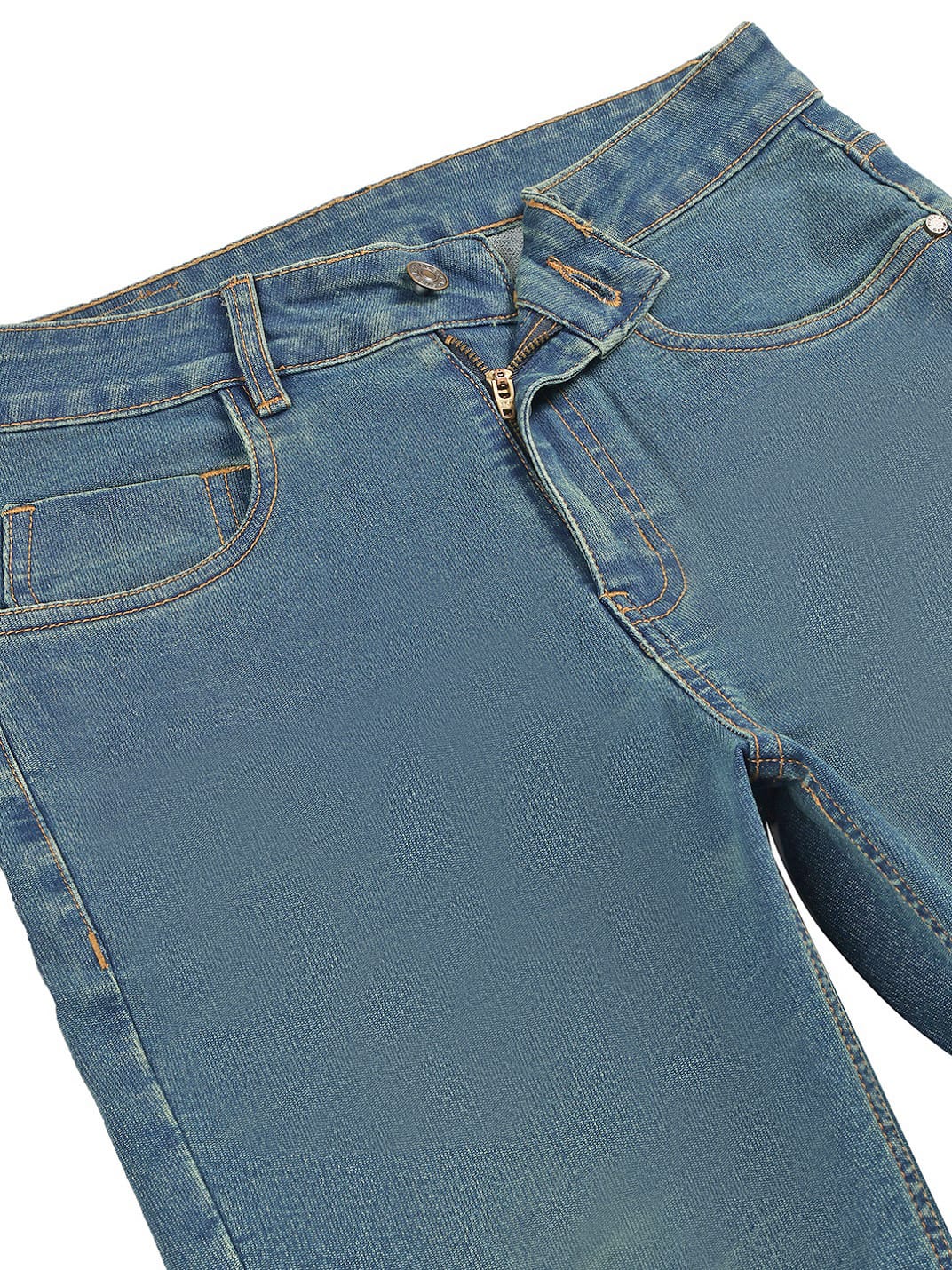 PUELLA Women's Mid-Blue High-Rise Bootcut/Flared Jeans
