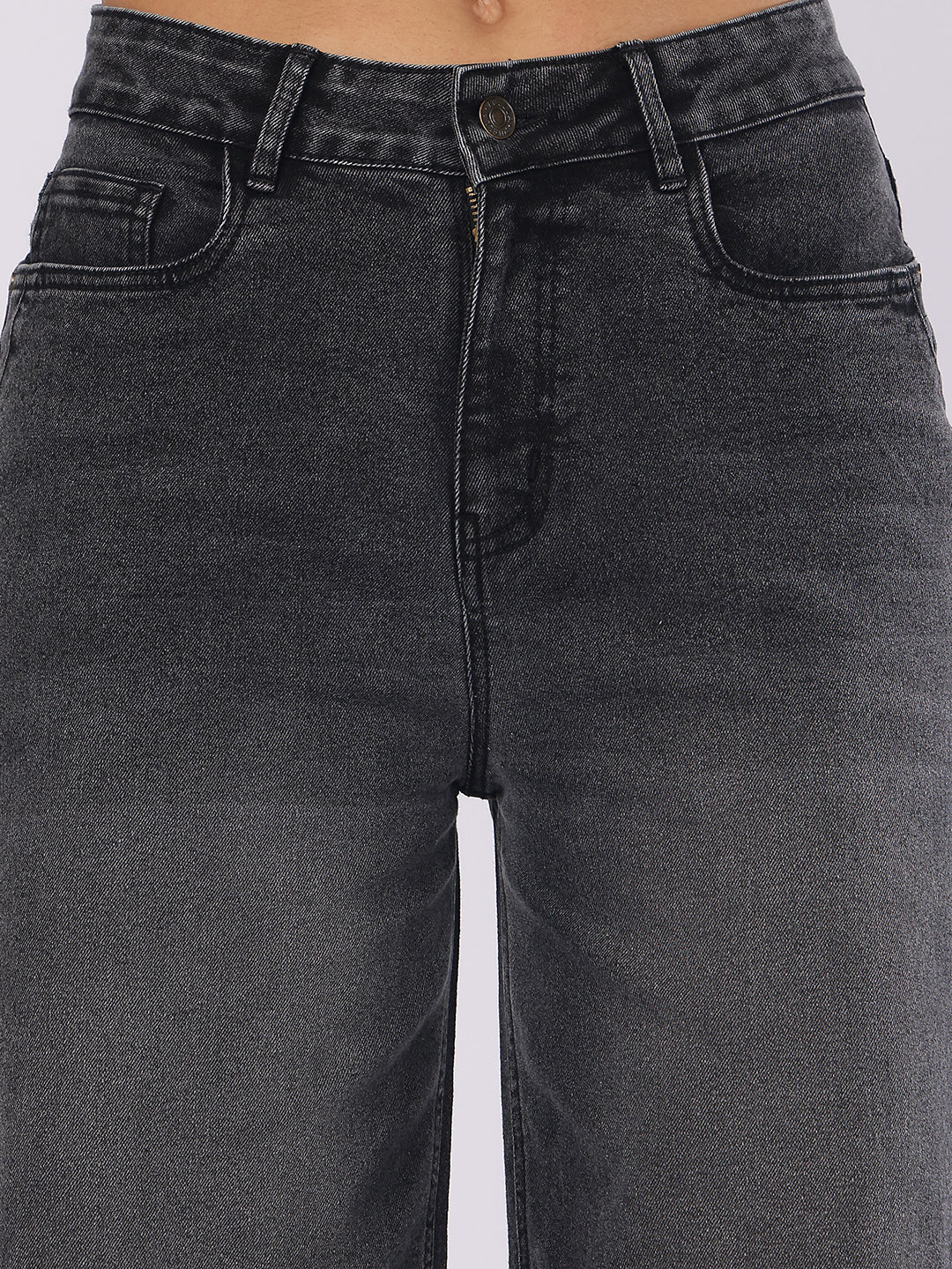 Women’s Dark Grey Straight Fit Denim Jeans