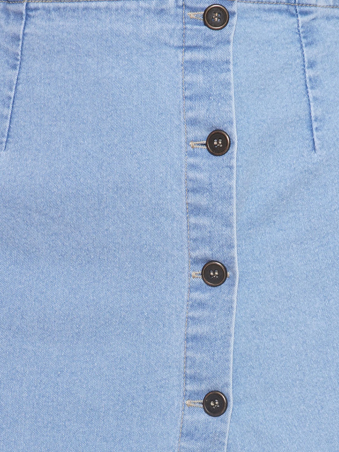 PUELLA Women’s Light Blue High-Rise Denim Midi Skirt