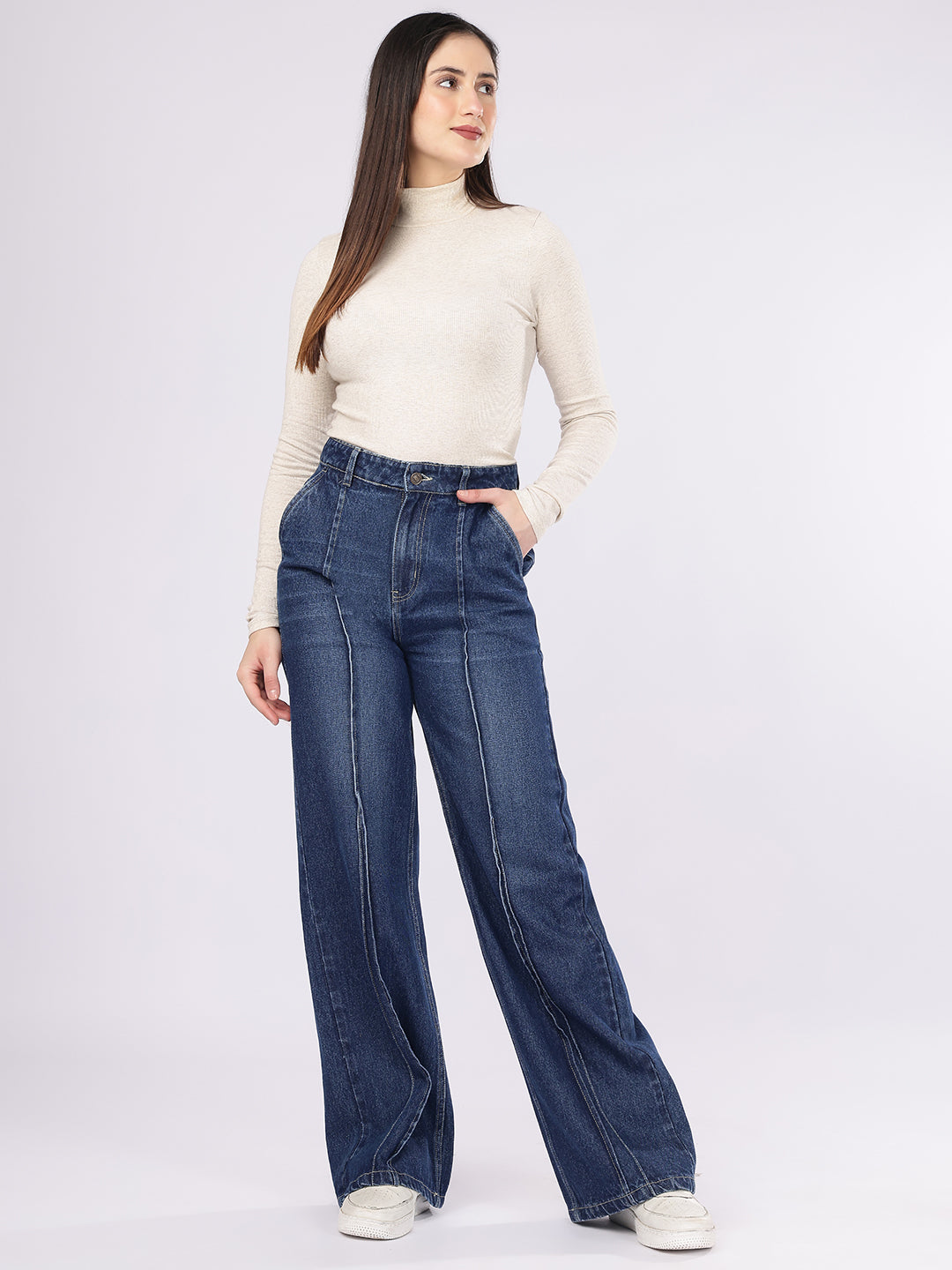 Women’s Dark Blue Straight Fit Denim Jeans