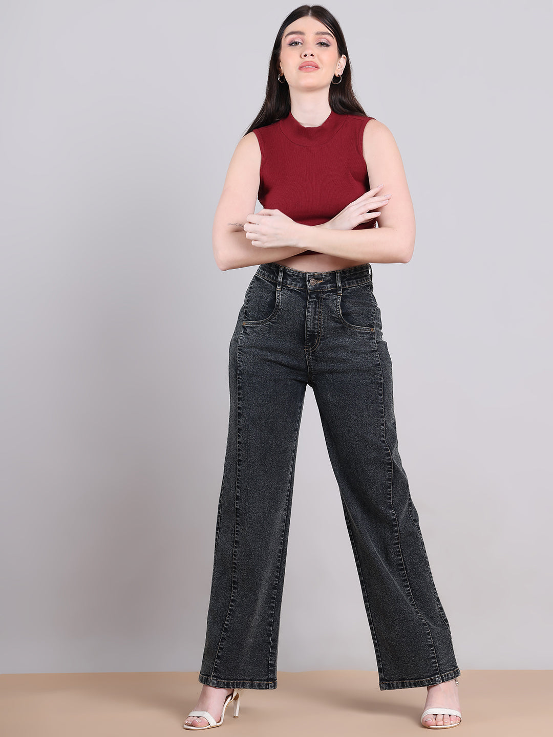 PUELLA Women Straight Fit High-Rise Stretchable Jeans