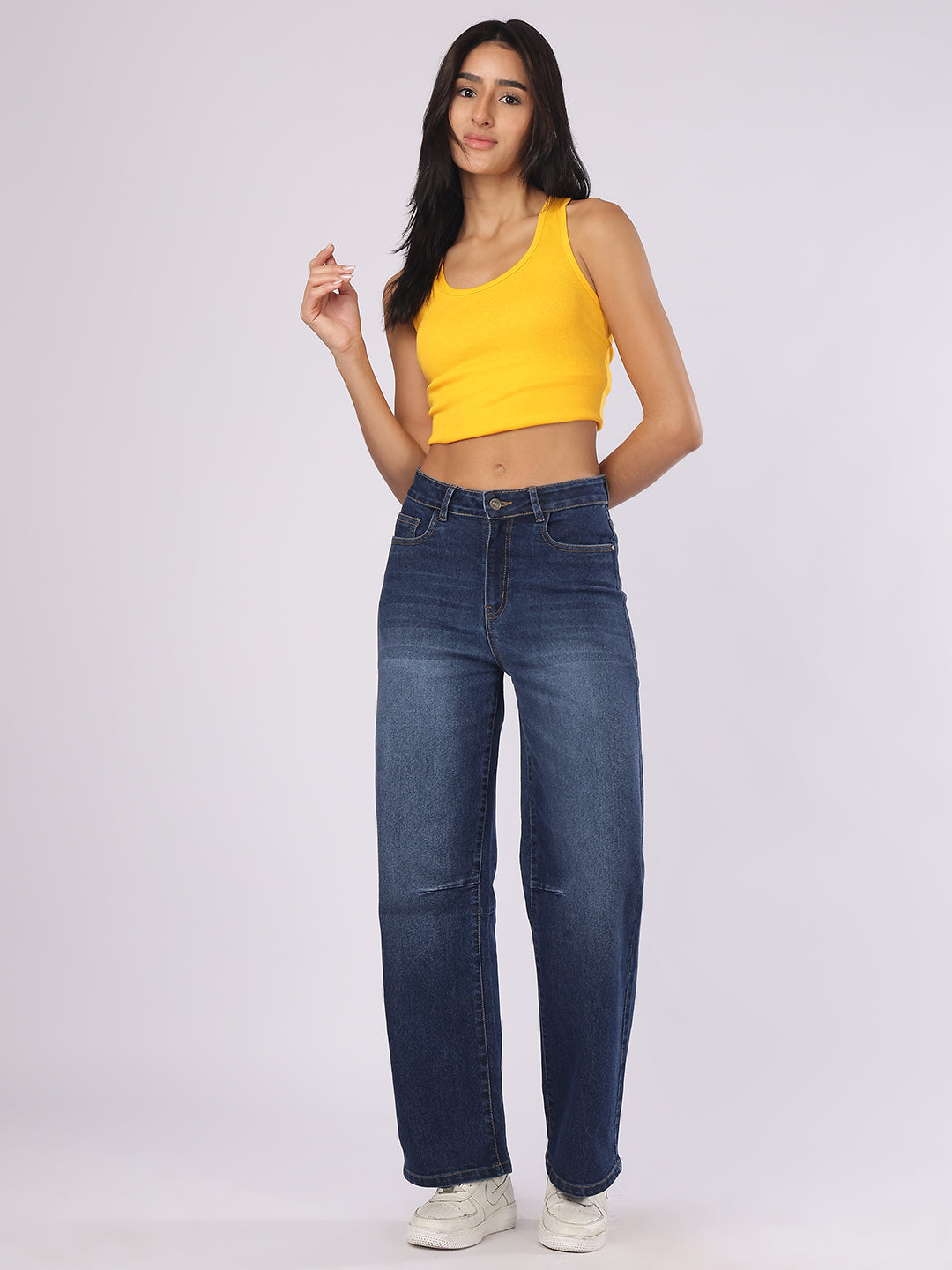 Women’s Dark Blue Straight Fit Denim Jeans
