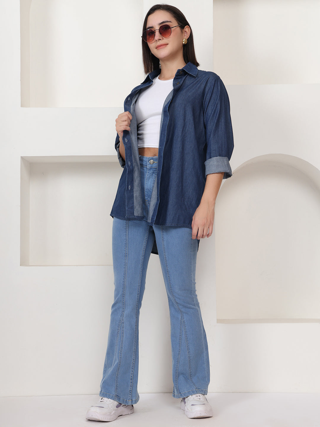 PUELLA Women Light Blue High-Rise Regular Fit Stretch Jeans