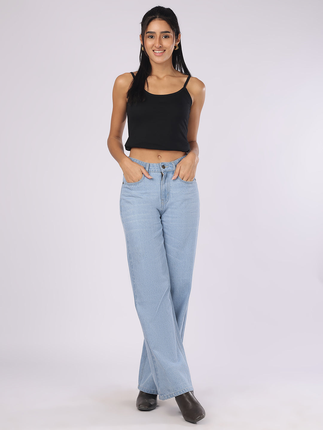 Women’s Light Blue Straight Fit Denim Jeans