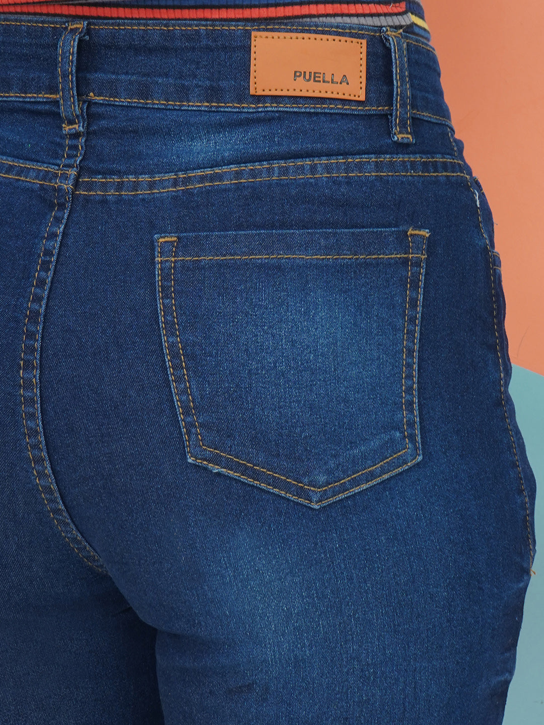 PUELLA Mid-Rise Distressed Slim Fit Jeans