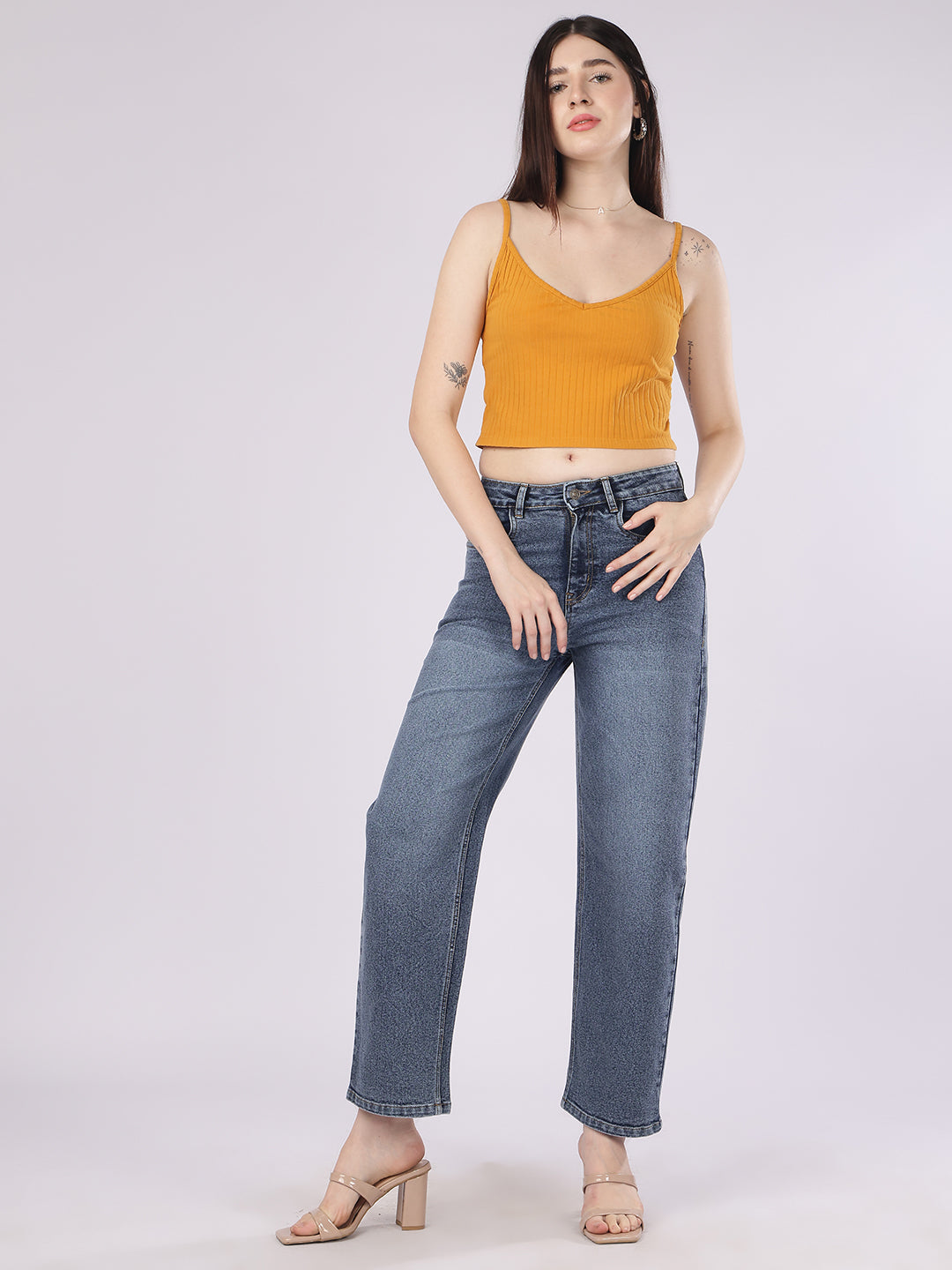 Women’s Blue Straight Fit Denim Jeans