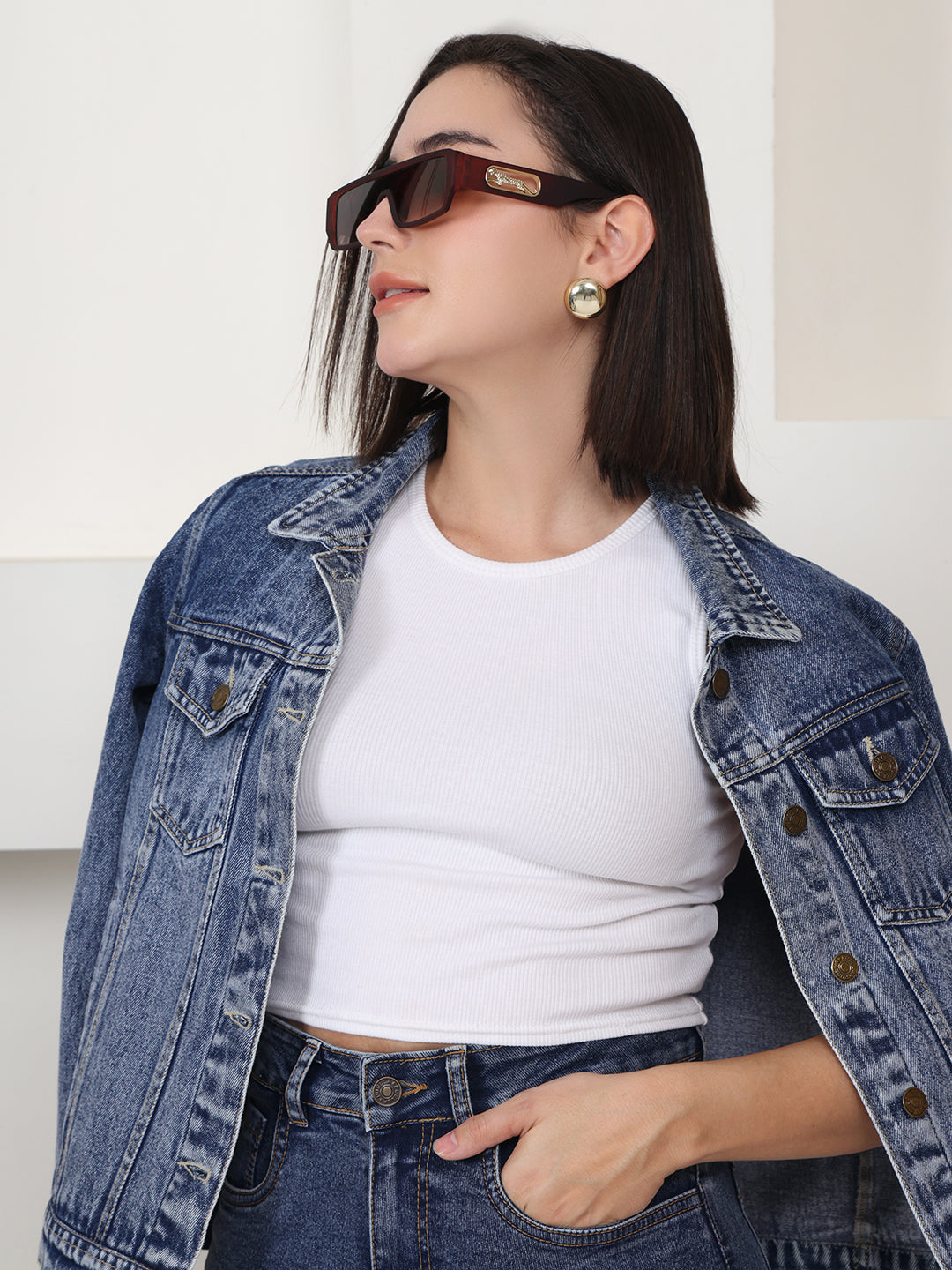 PUELLA Essential Light Blue Regular-Fit Denim Jacket