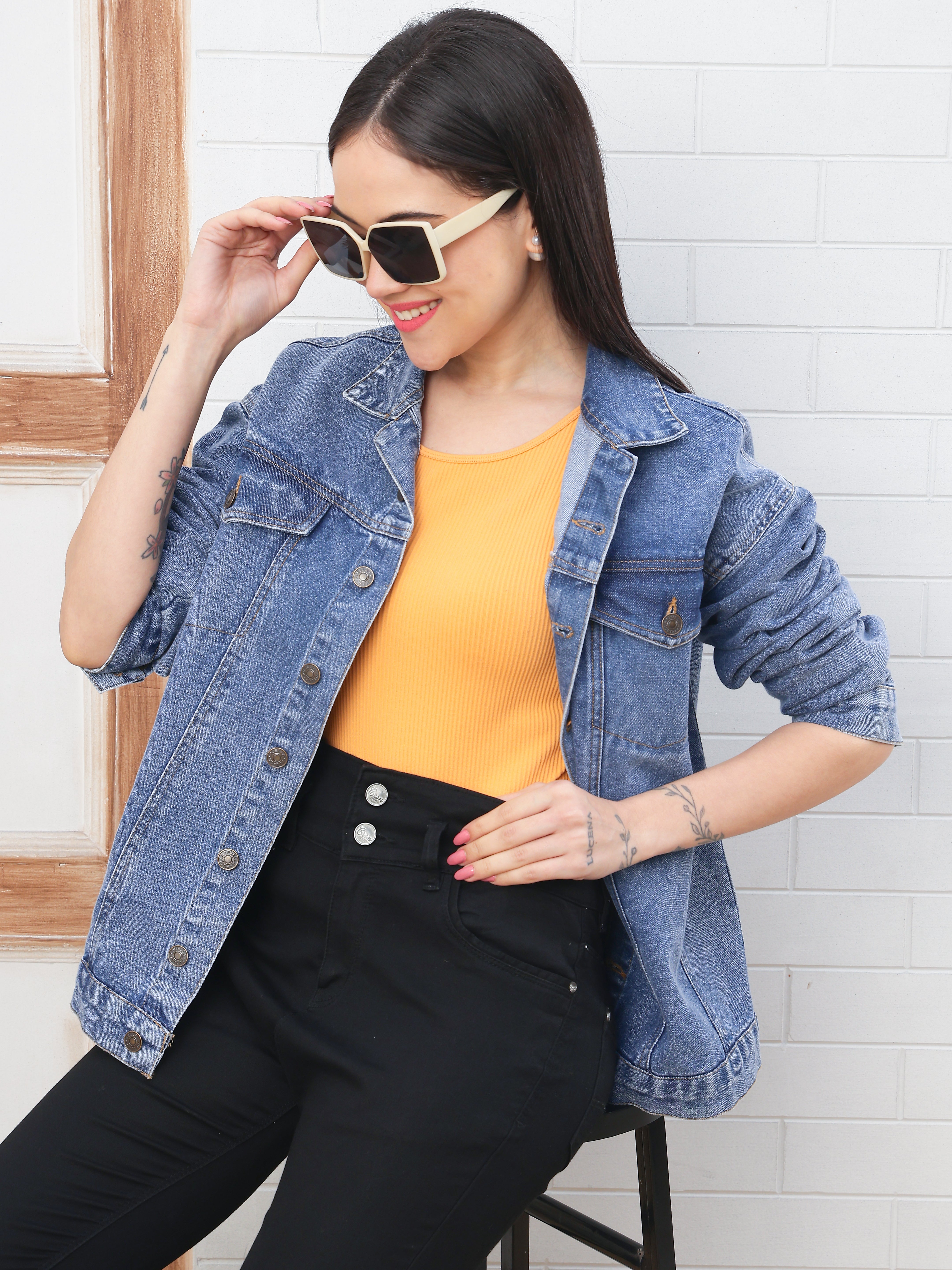 Women’s Blue Loose Fit Denim Jacket