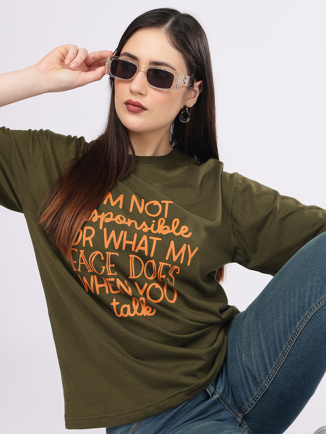 Dozer Sassy Quote Olive Green Graphic Tee