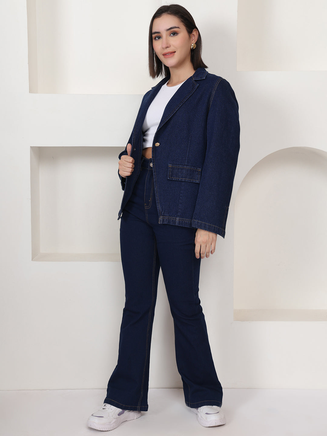 PUELLA Dark Blue Denim Blazer
