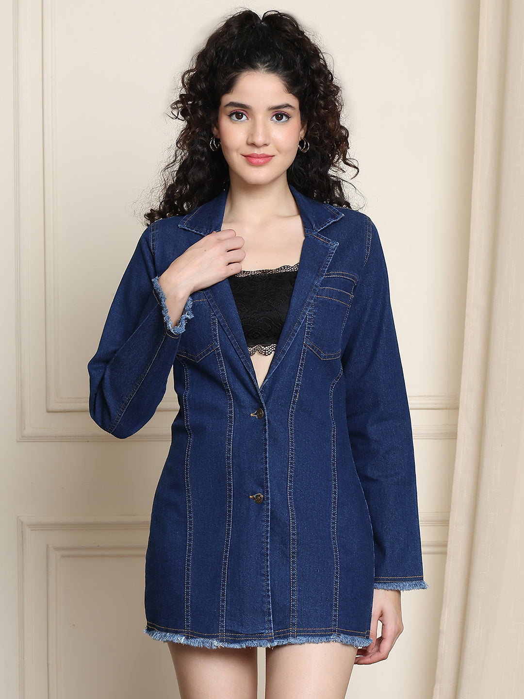 denim blazer dress women Sparkling Denim Blazer Dress  Bronzeville Boutique By Lady Mocha