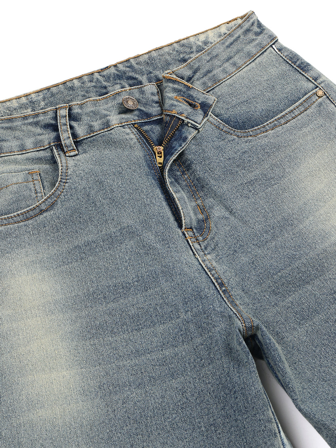 Women’s Blue Straight Fit Cargo Denim Jeans
