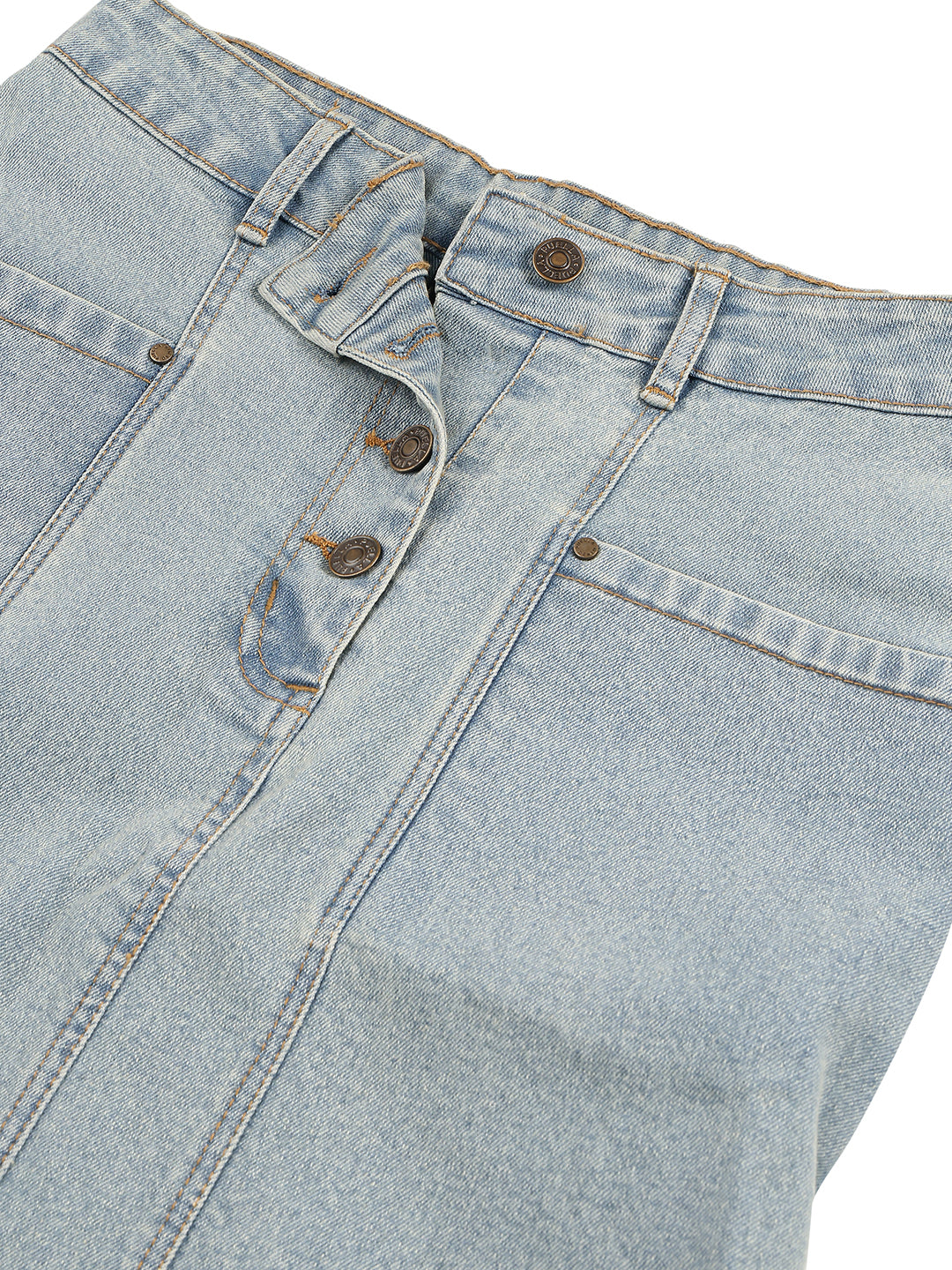 Women’s Medium Blue High-Rise Cargo Denim Skirt