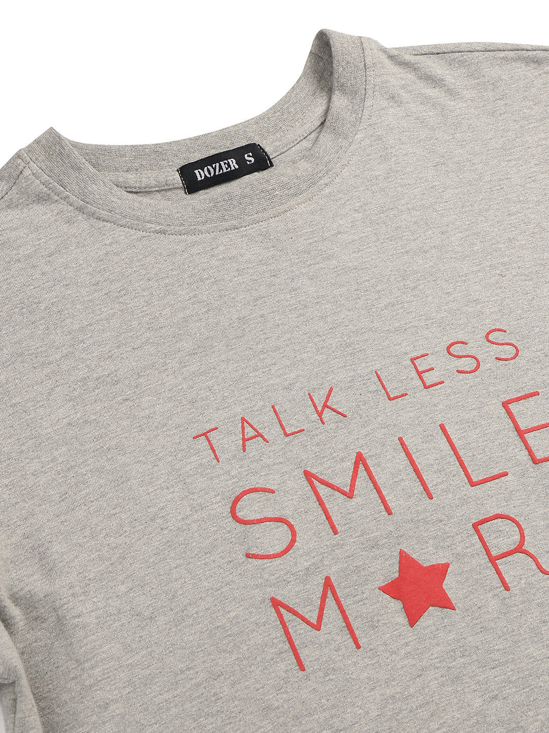 Dozer “Talk Less” Printed Grey Oversized T-Shirt