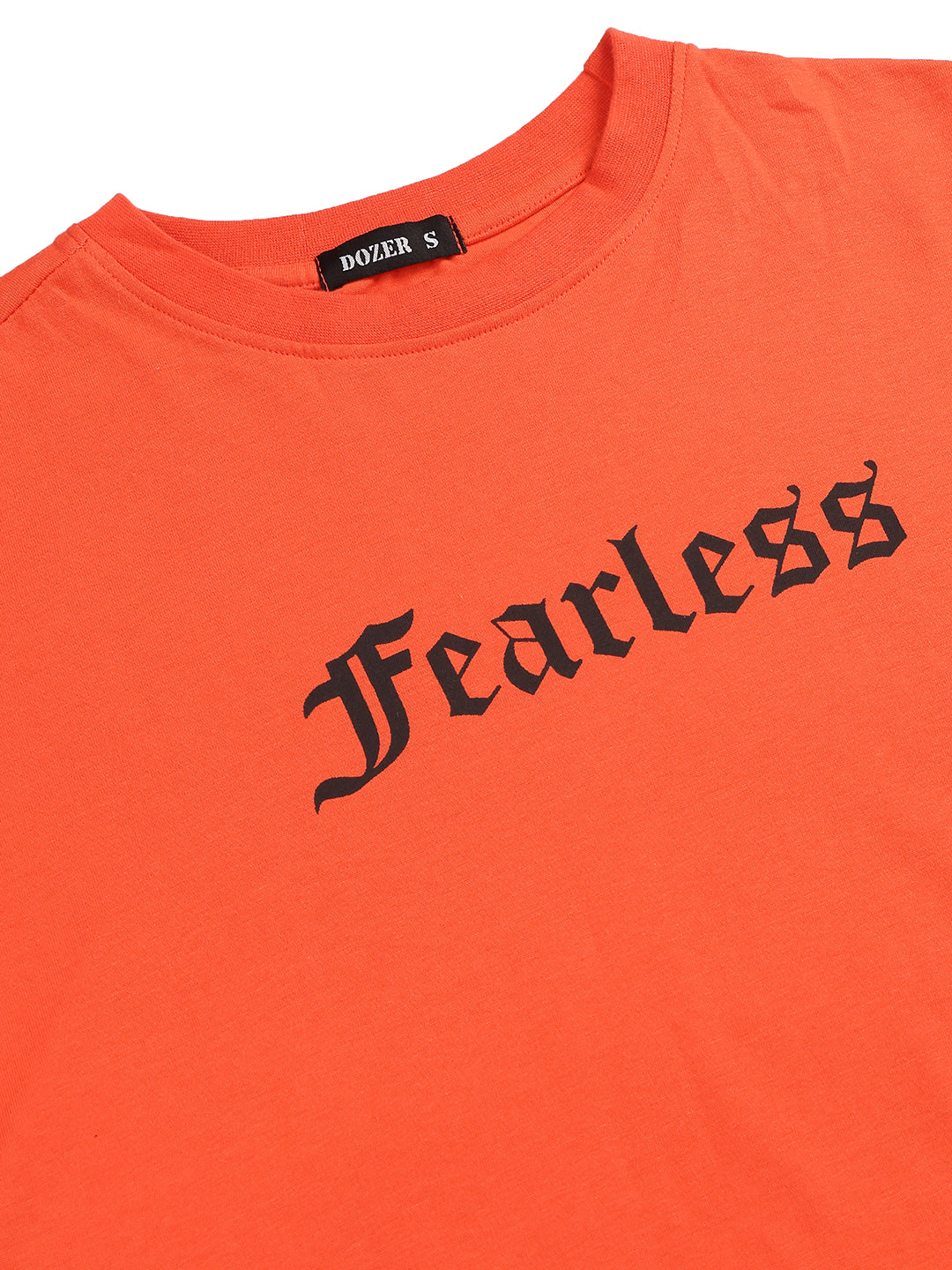 Dozer “Fearless” Gothic Font Orange T-Shirt