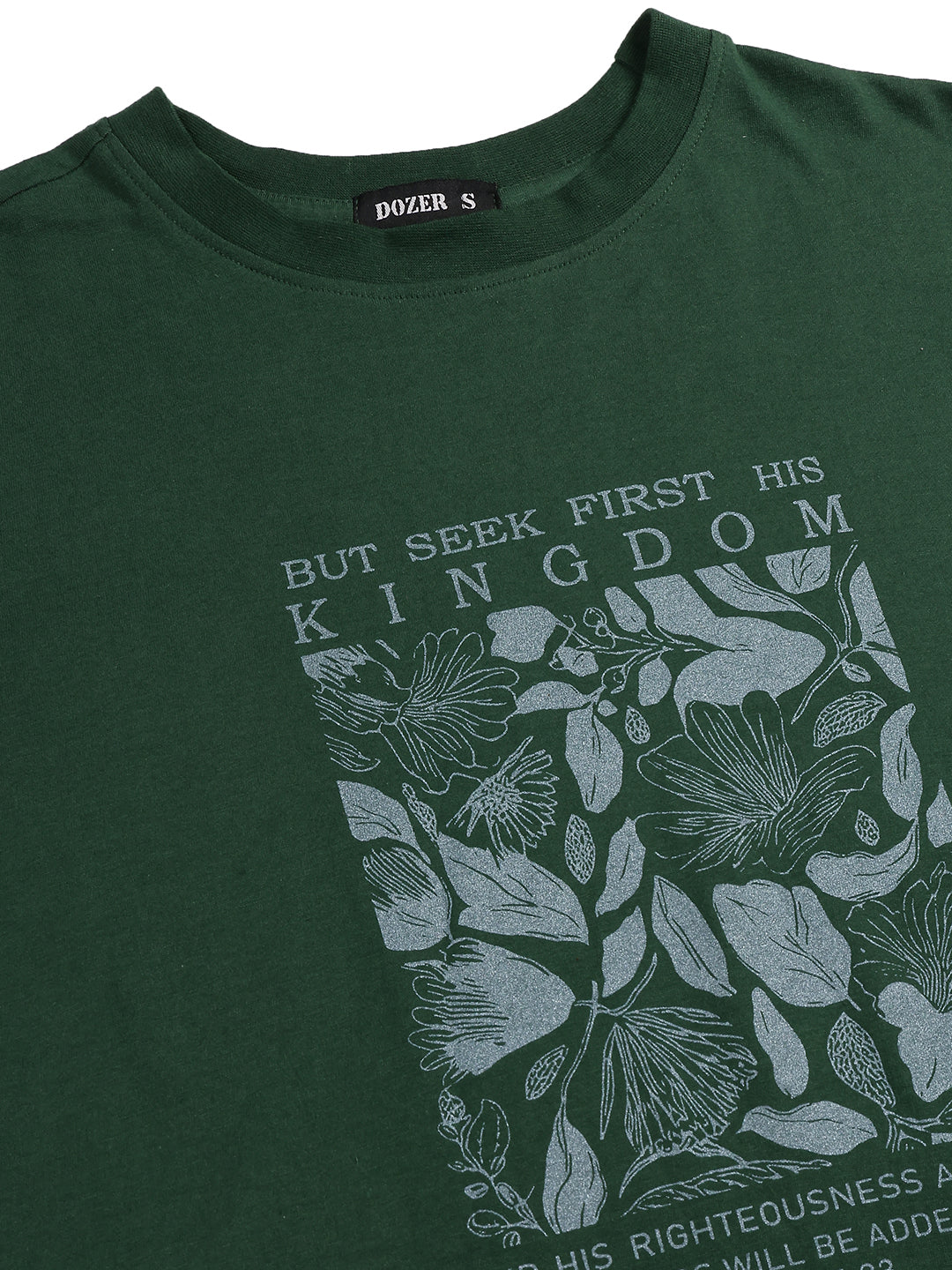 Dozer “Seek First” Botanical Print Green T-Shirt