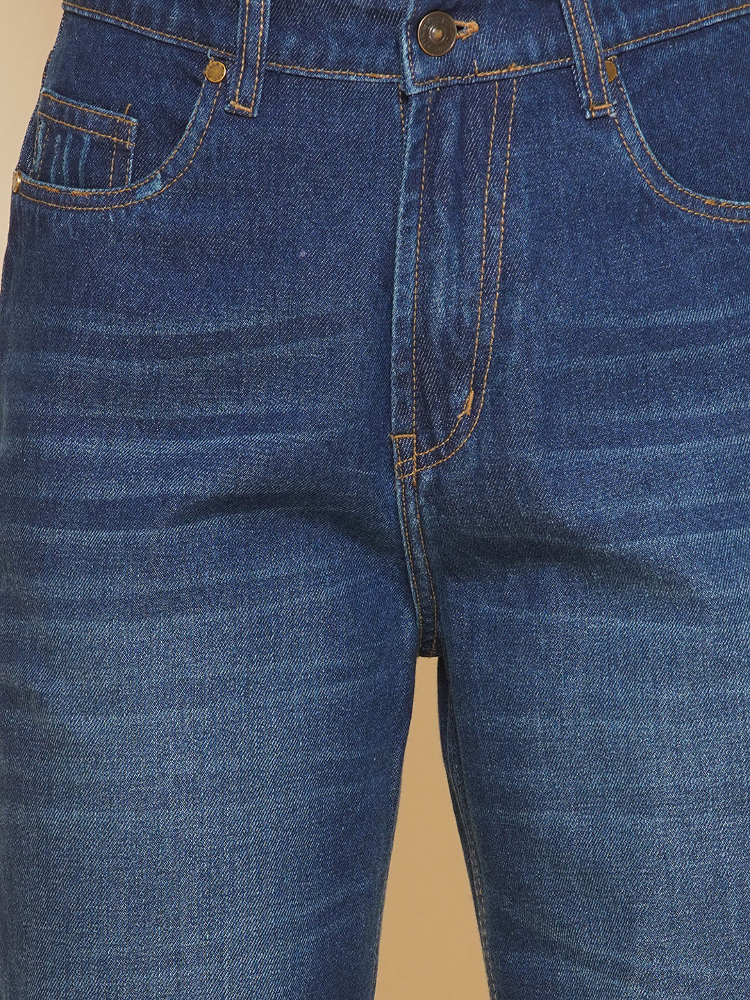 PUELLA Women’s Dark Blue High-Rise Wide-Leg Jeans