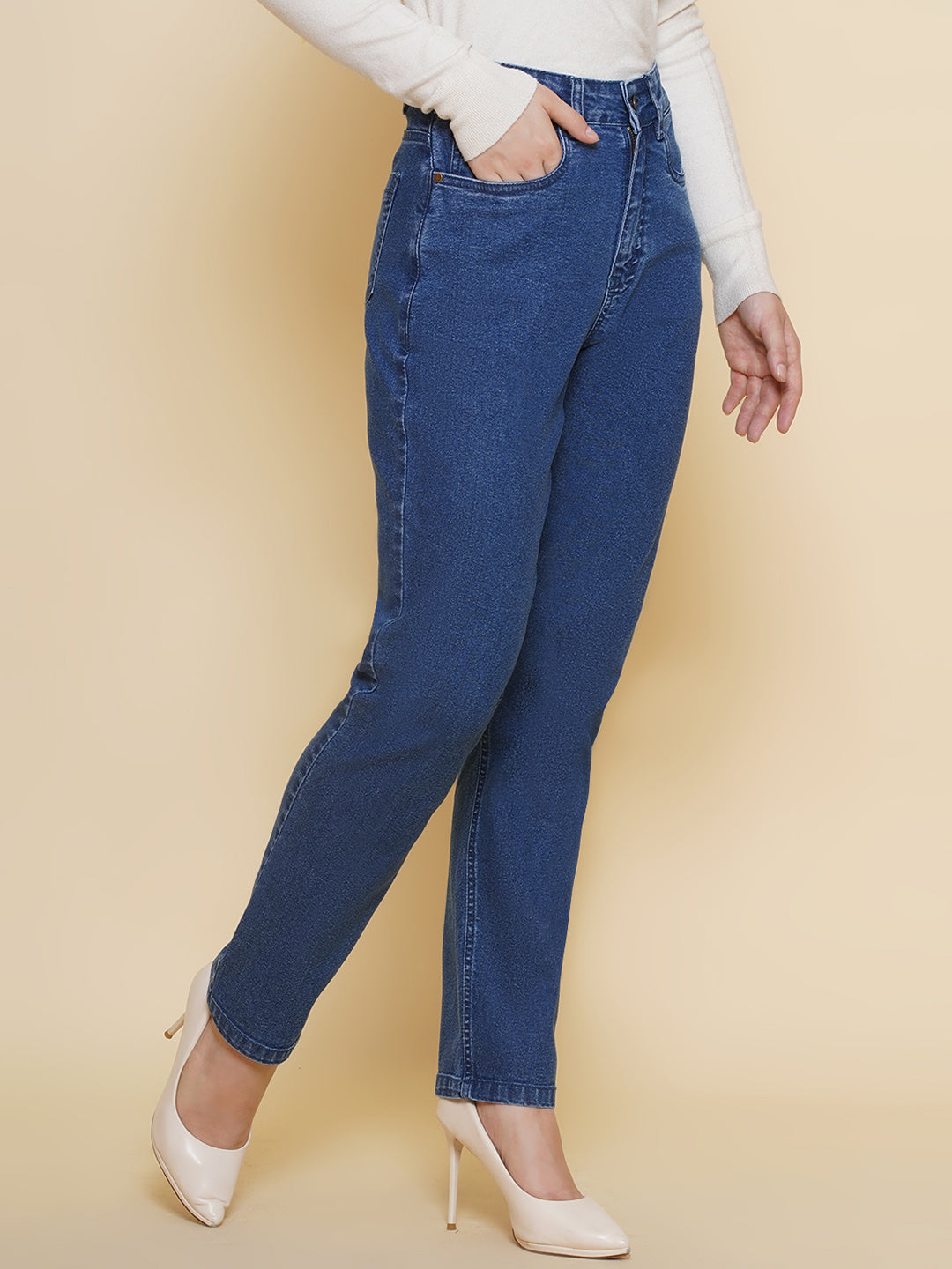 PUELLA Women Blue Slim Fit High-Rise Stretchable Jeans