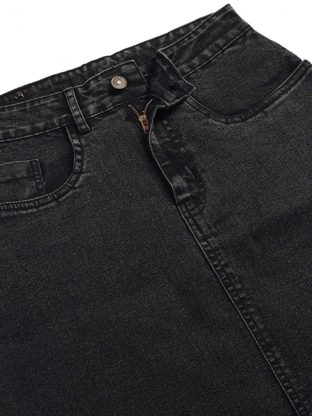 Women’s Black Charcoal Longline Denim Skirt